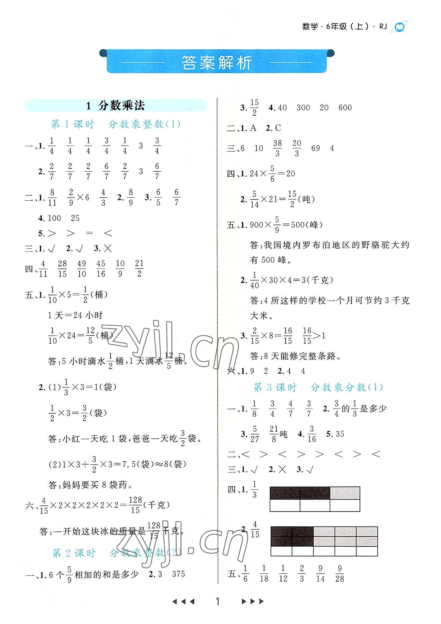 2022年細(xì)解巧練六年級(jí)數(shù)學(xué)上冊(cè)人教版 第1頁