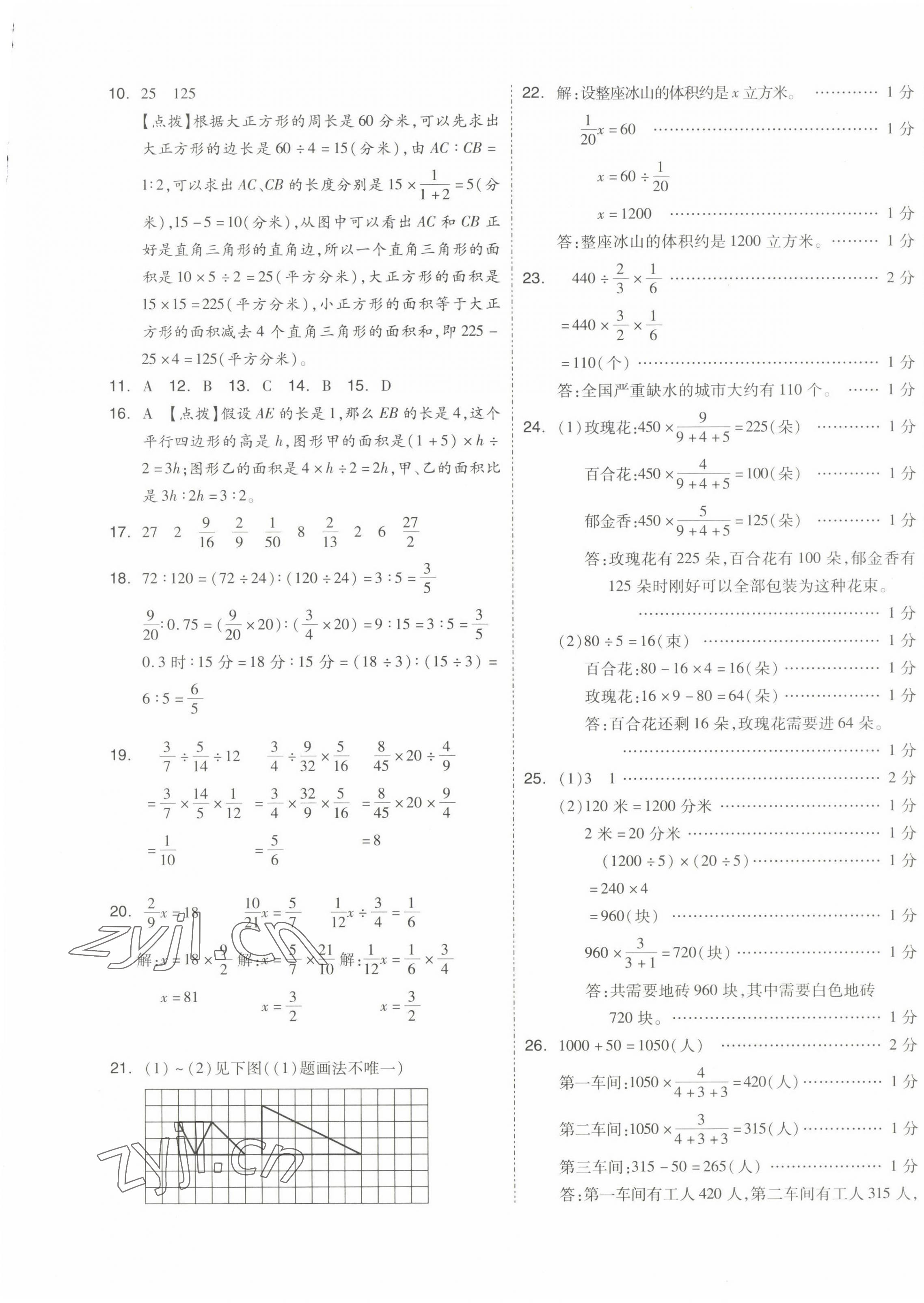 2022年全品小复习六年级数学上册苏教版 第5页