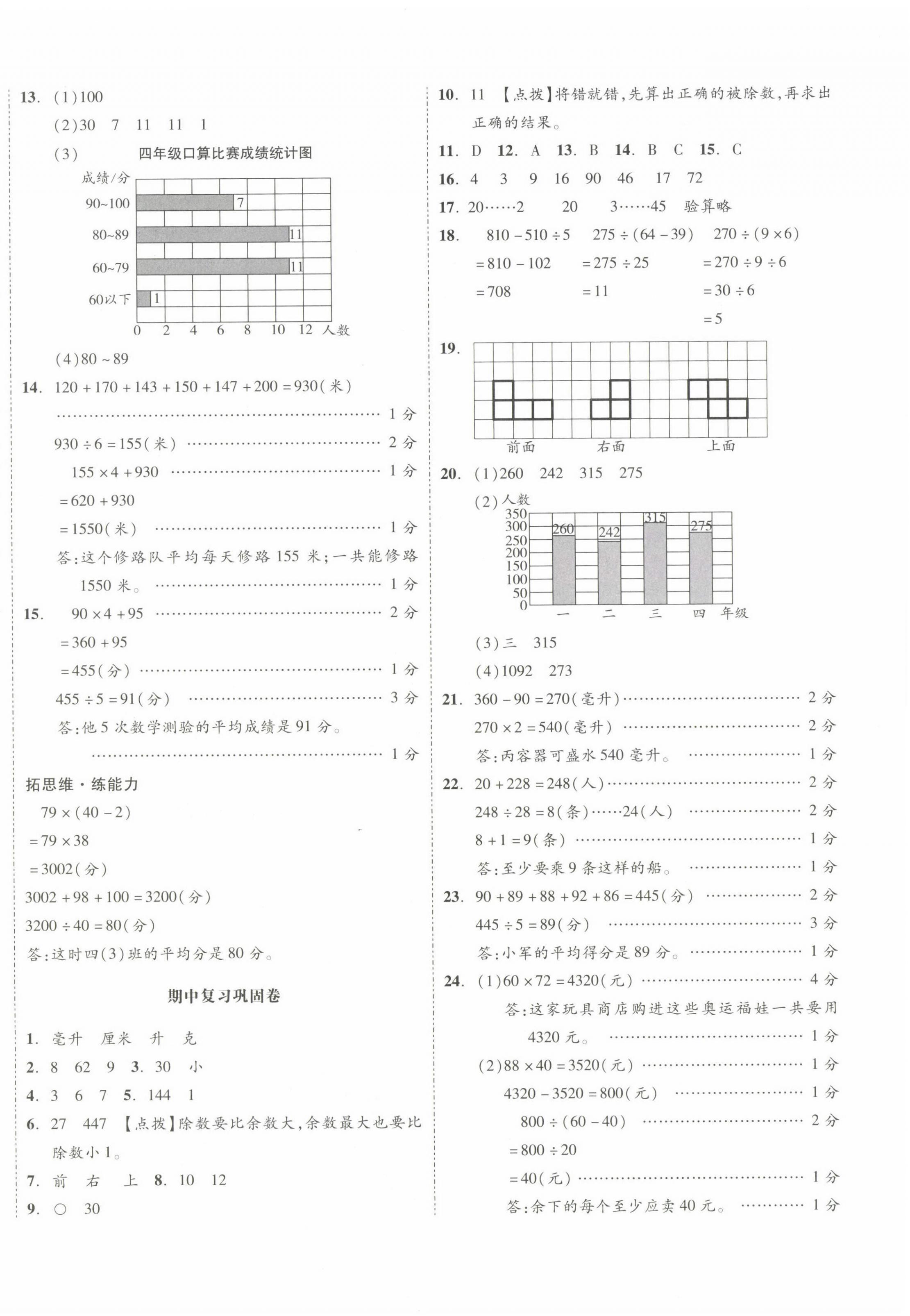 2022年全品小復(fù)習(xí)四年級(jí)數(shù)學(xué)上冊(cè)蘇教版 第4頁(yè)