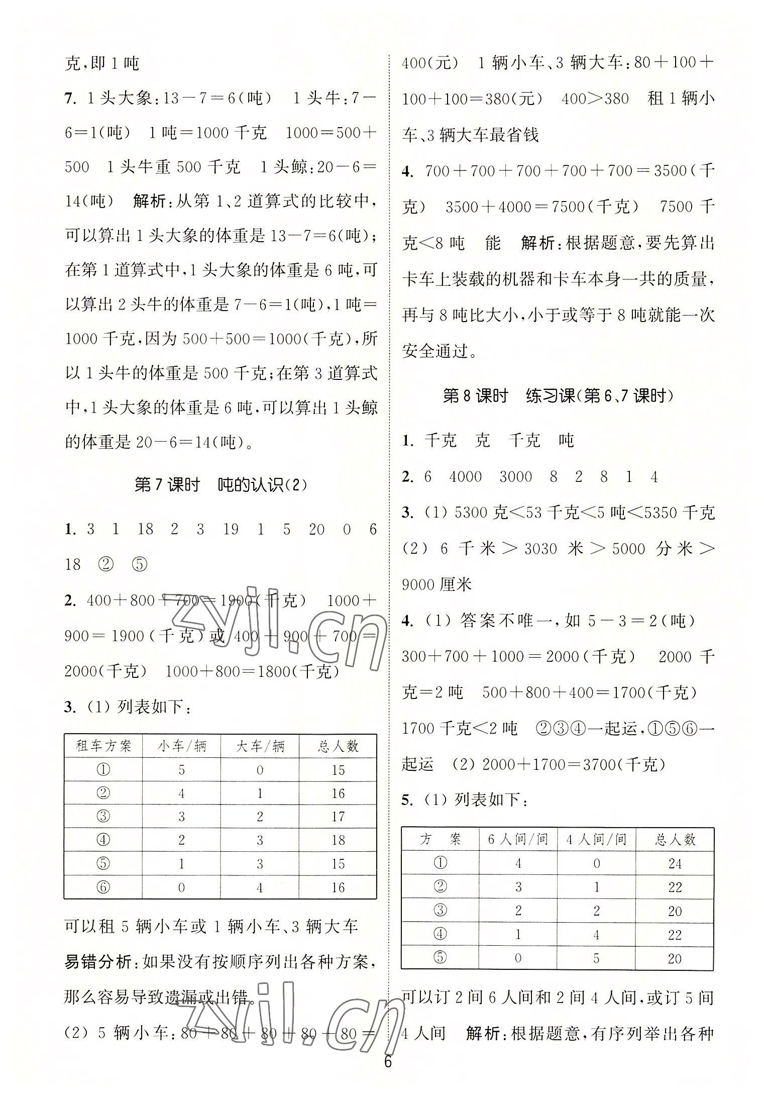 2022年通城学典课时作业本三年级数学上册人教版 第6页