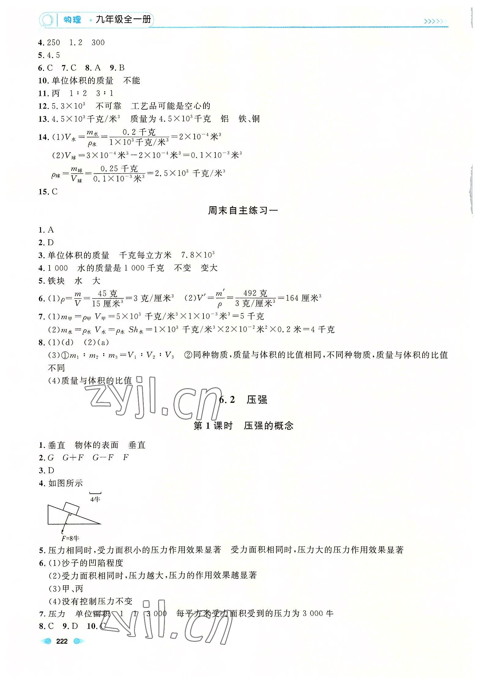 2022年上海作业九年级物理全一册沪教版五四制 第2页