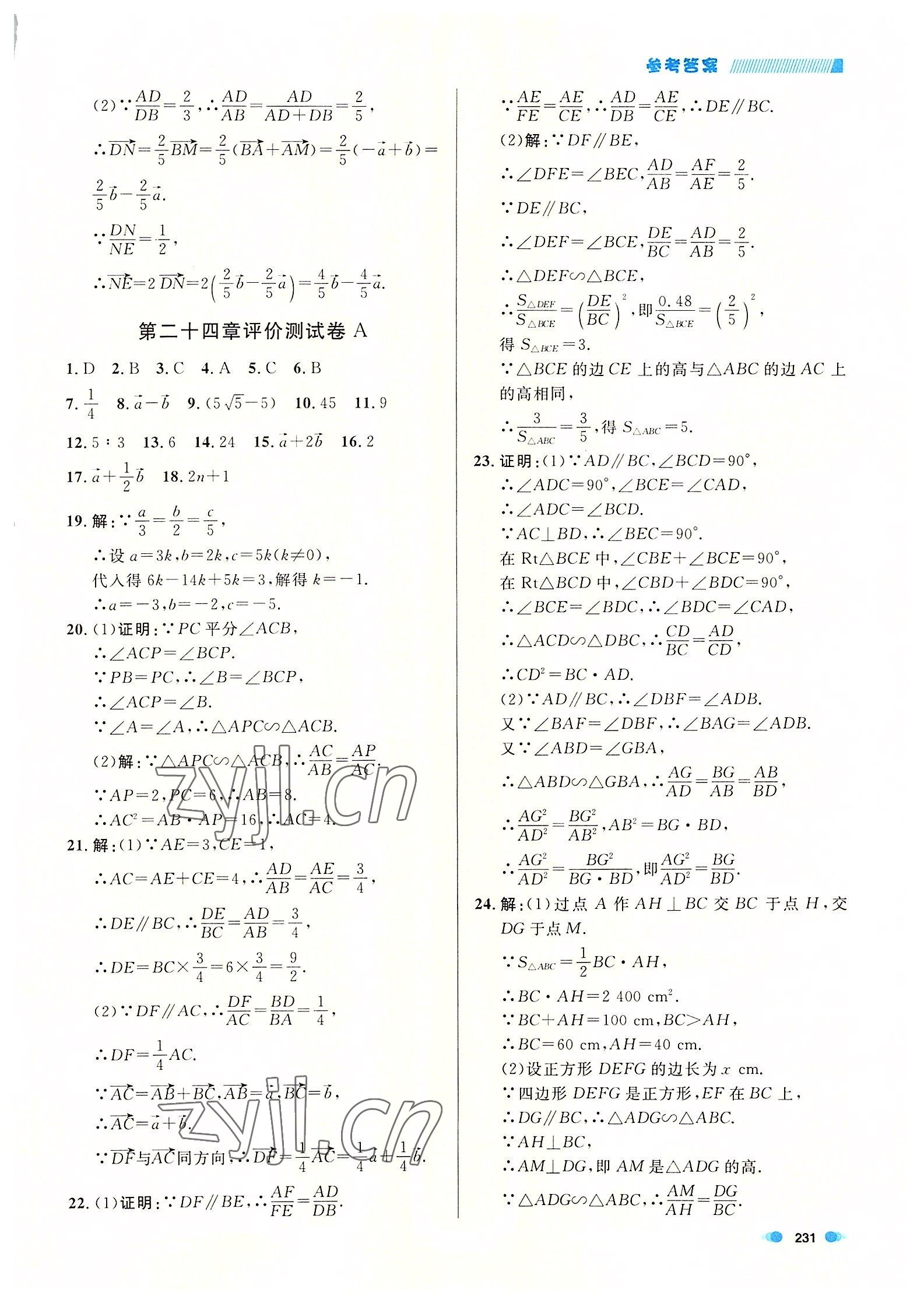 2022年上海作业九年级数学全一册沪教版54制 第11页