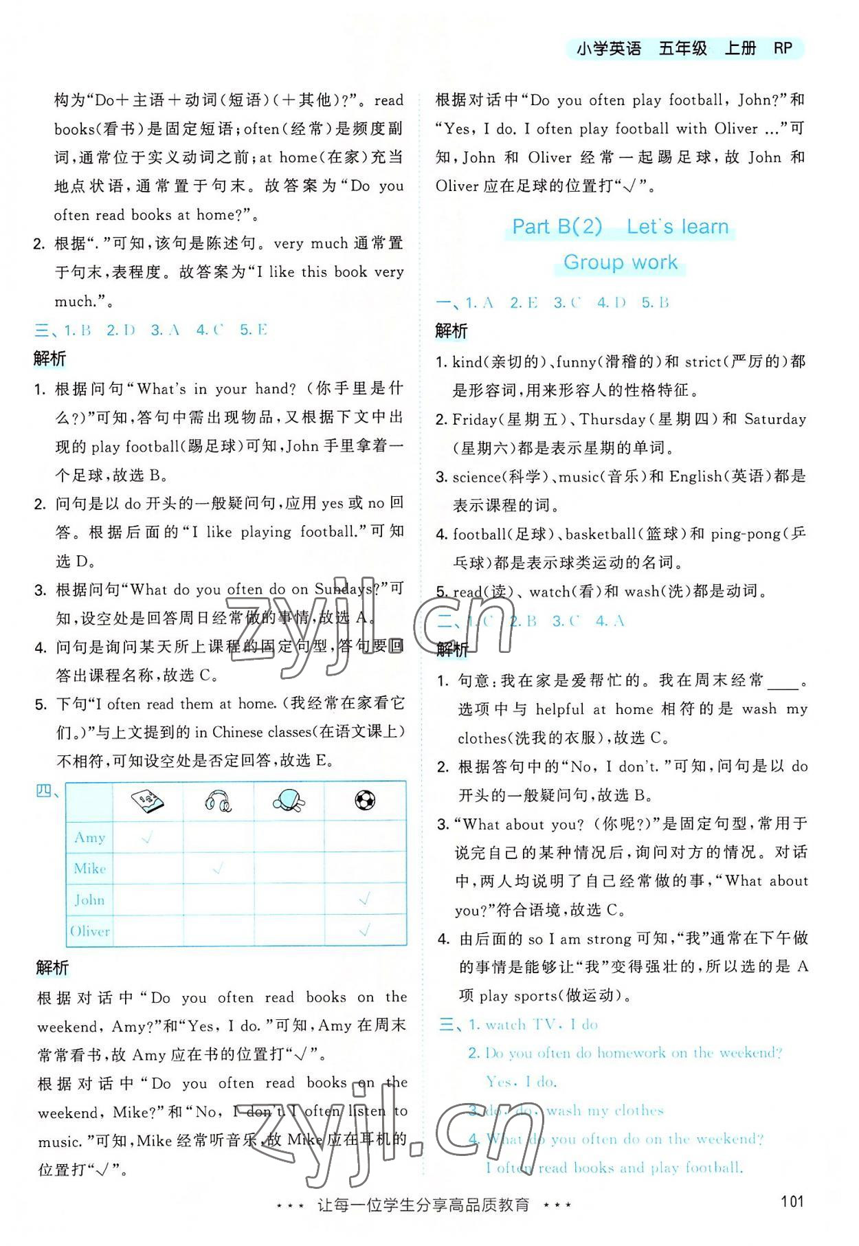 2022年53天天練五年級英語上冊人教版 第17頁