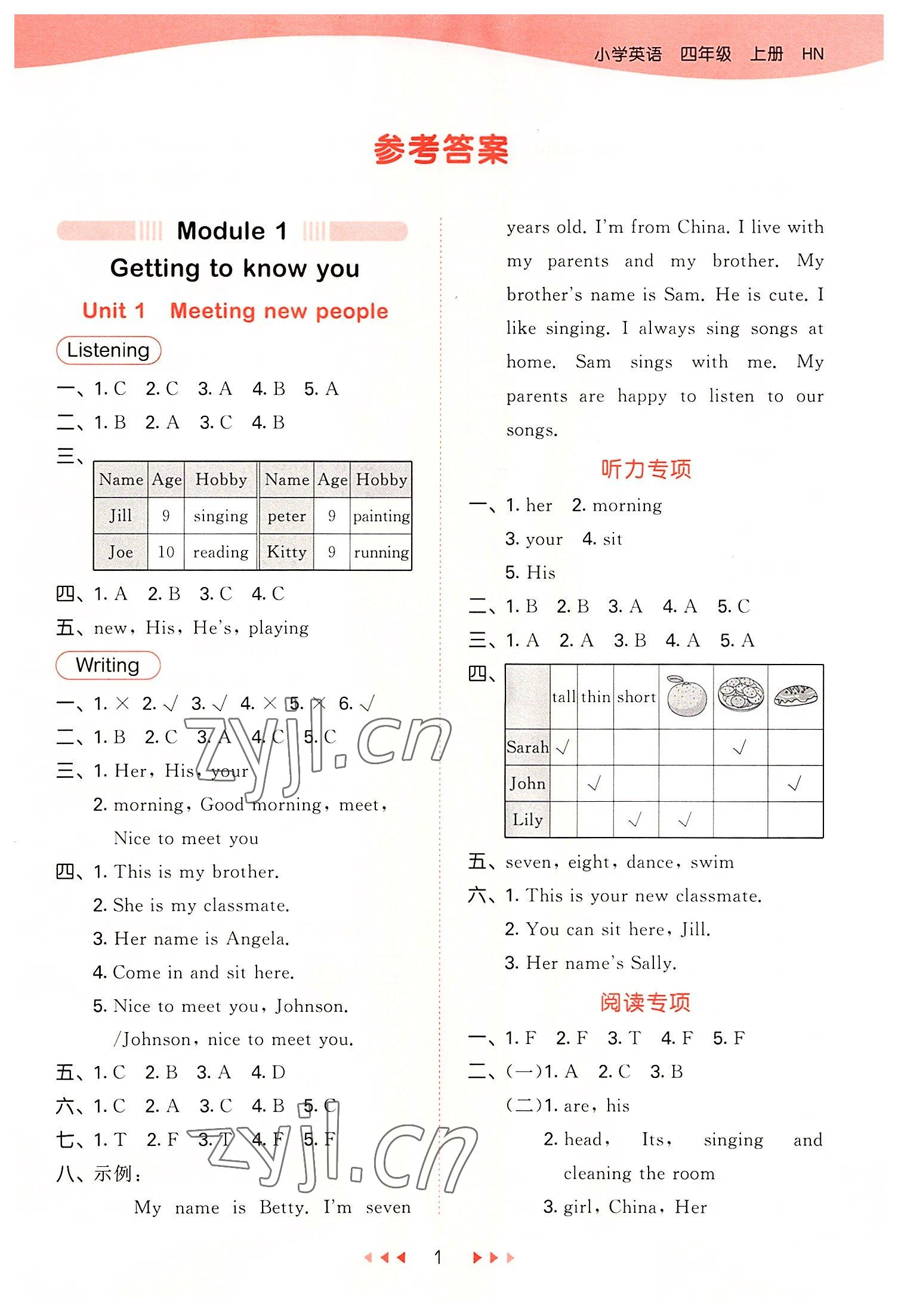 2022年53天天練四年級(jí)英語上冊(cè)滬教版 第1頁