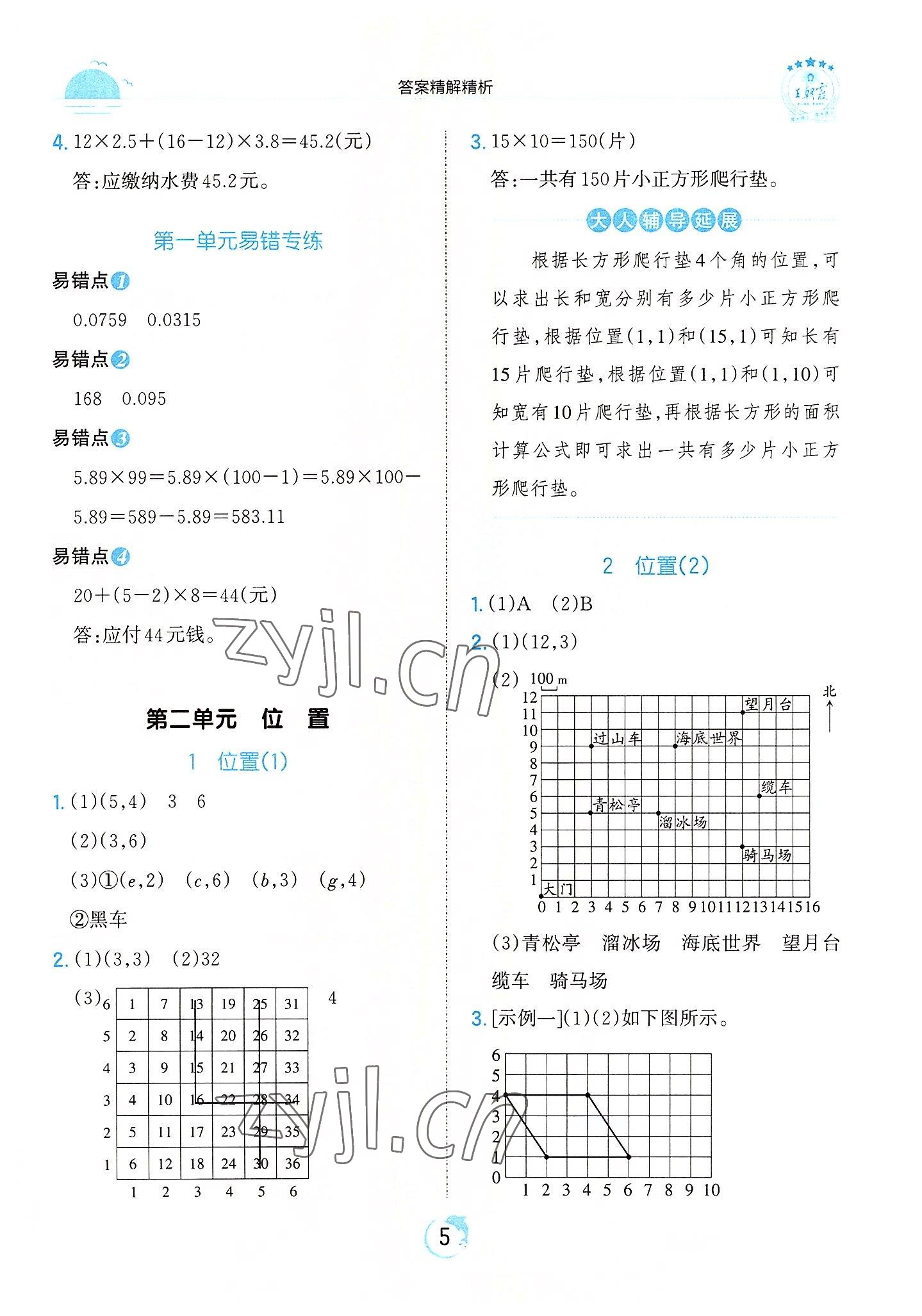 2022年王朝霞德才兼备作业创新设计五年级数学上册人教版 第5页