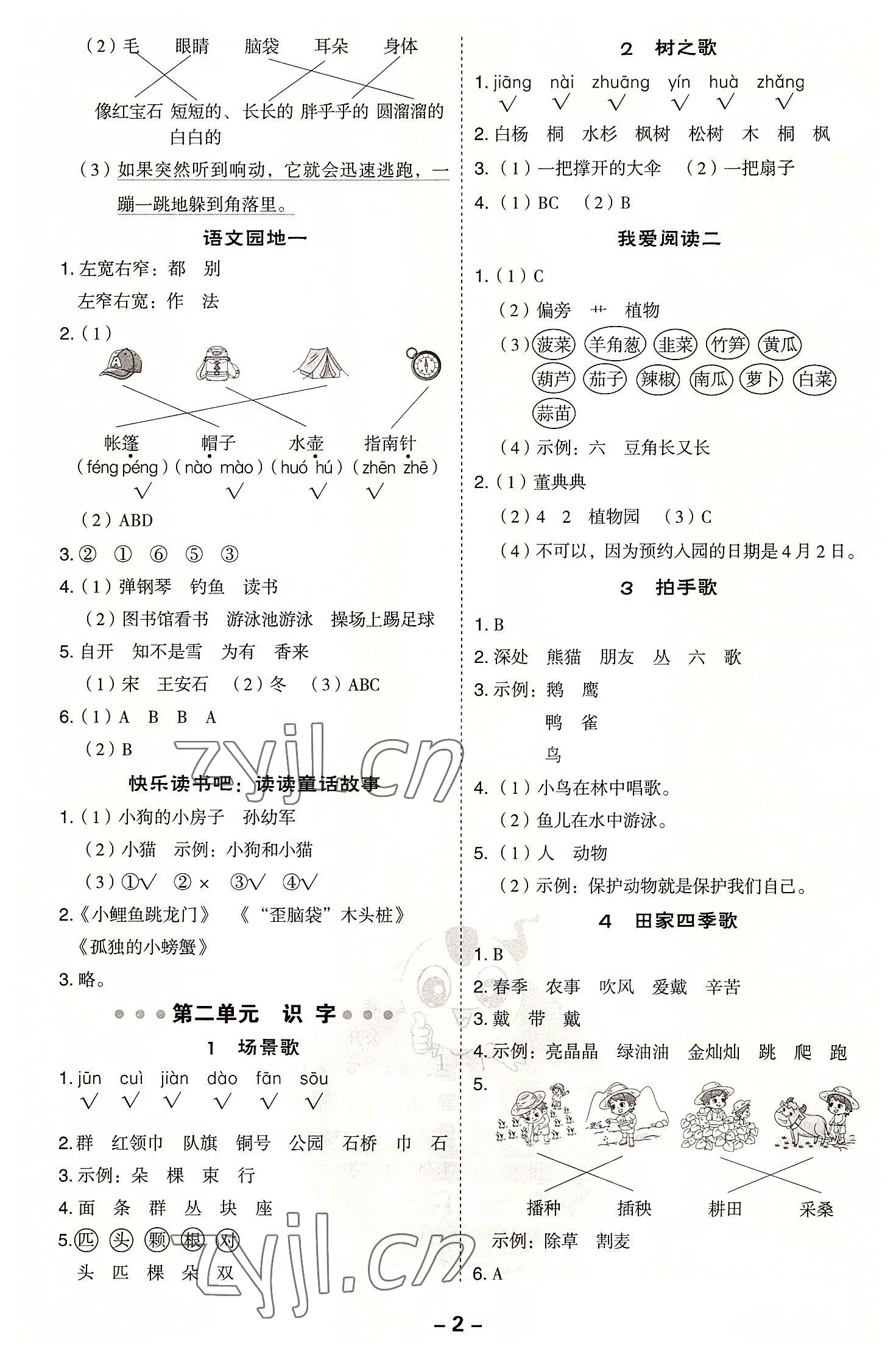 2022年綜合應(yīng)用創(chuàng)新題典中點(diǎn)二年級(jí)語(yǔ)文上冊(cè)人教版浙江專(zhuān)版 第2頁(yè)