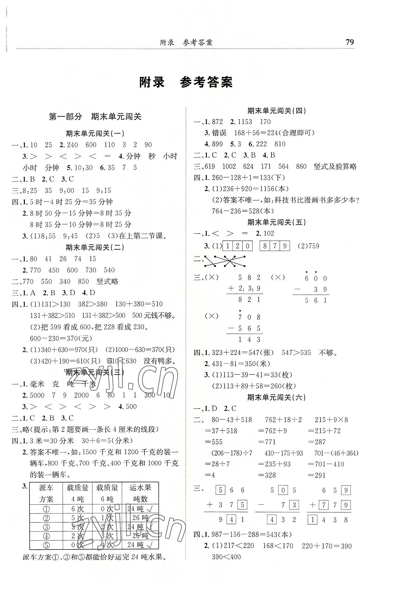 2022年黃岡小狀元滿分沖刺微測(cè)驗(yàn)三年級(jí)數(shù)學(xué)上冊(cè)人教版 第1頁(yè)