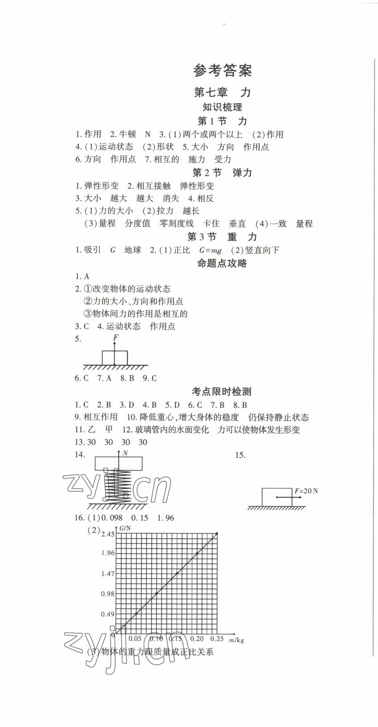 2022年本土假期总复习暑假八年级物理 第1页