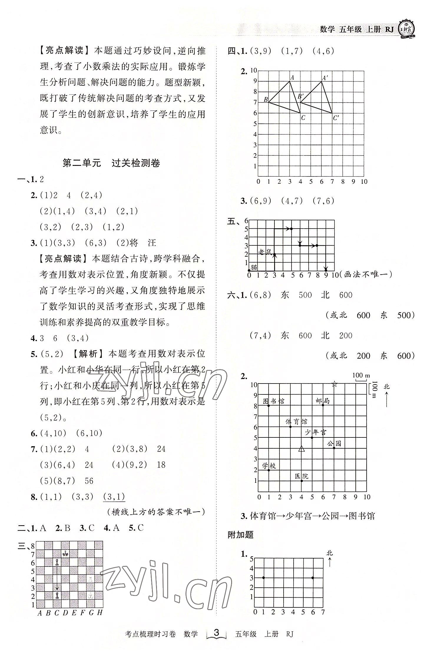 2022年王朝霞考点梳理时习卷五年级数学上册人教版 第3页