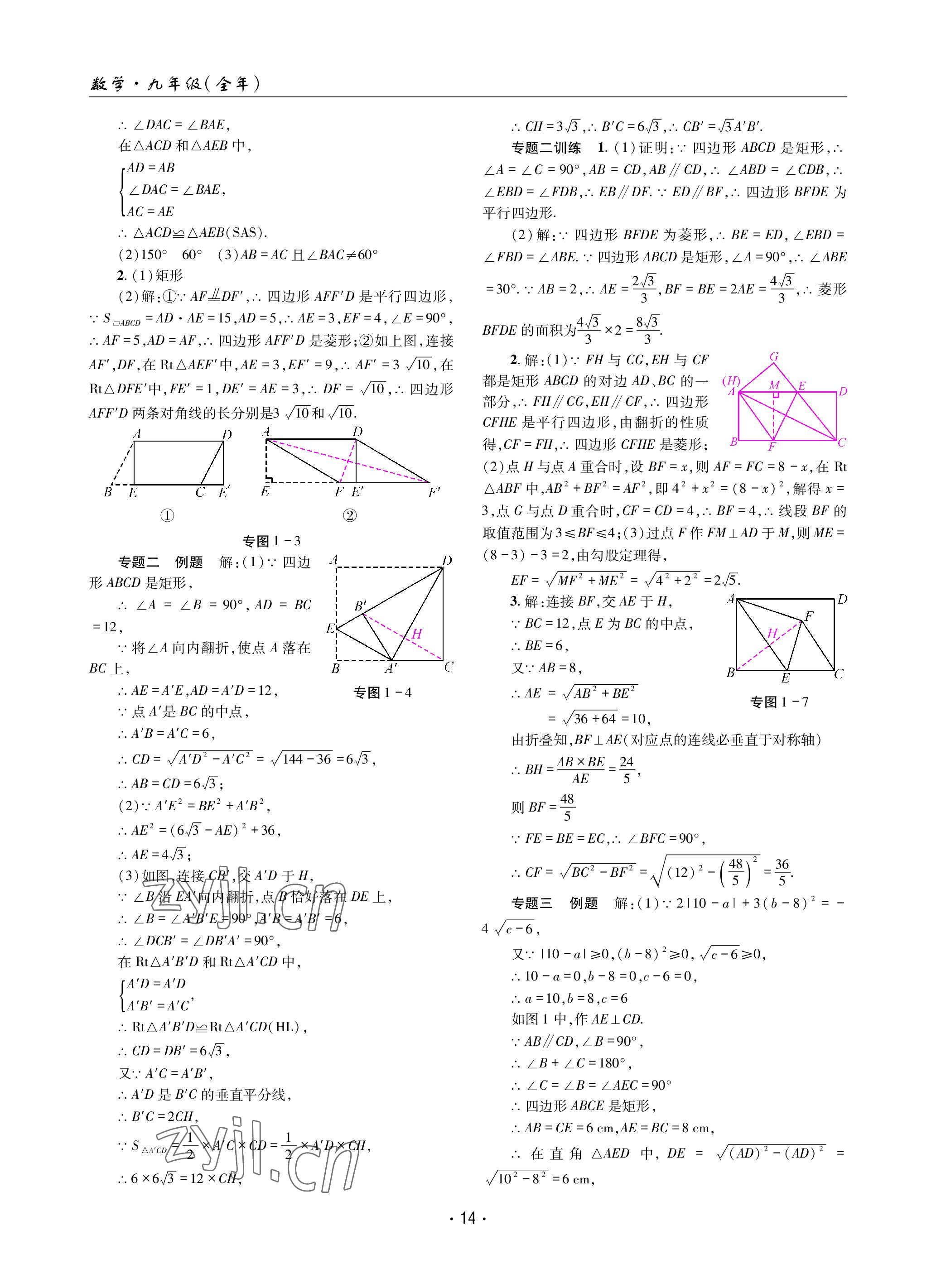 2022年理科爱好者九年级数学全一册北师大版第10~11期 参考答案第13页