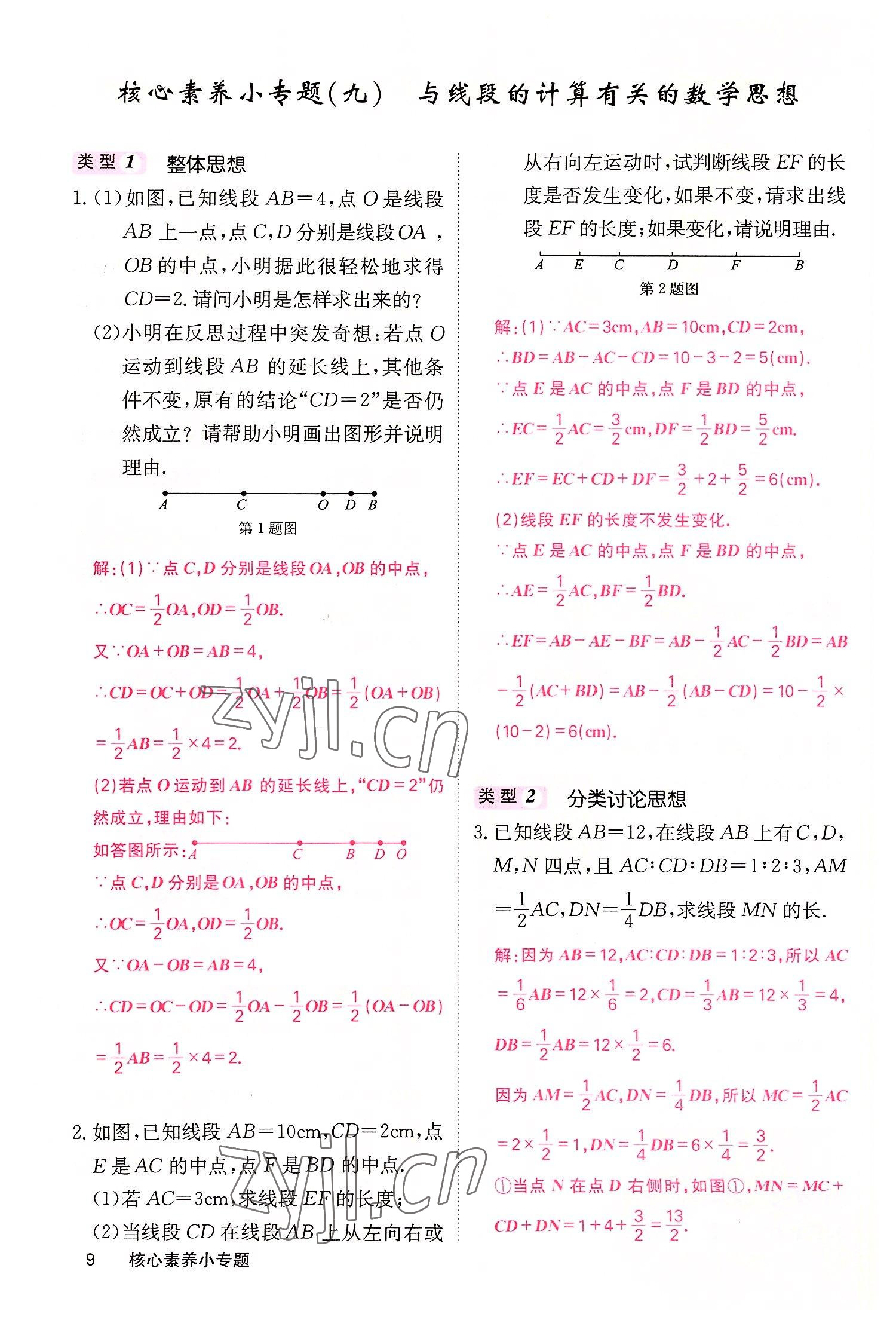 2022年课堂点睛七年级数学上册华师大版 参考答案第21页