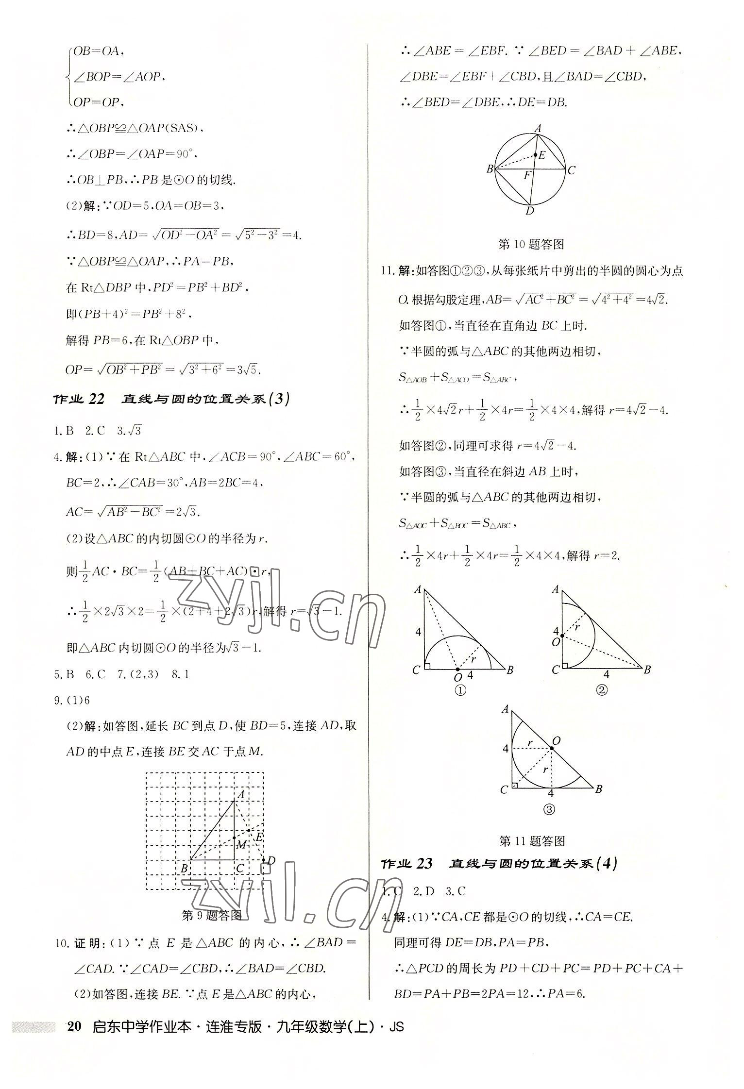 2022年启东中学作业本九年级数学上册苏科版连淮专版 第20页