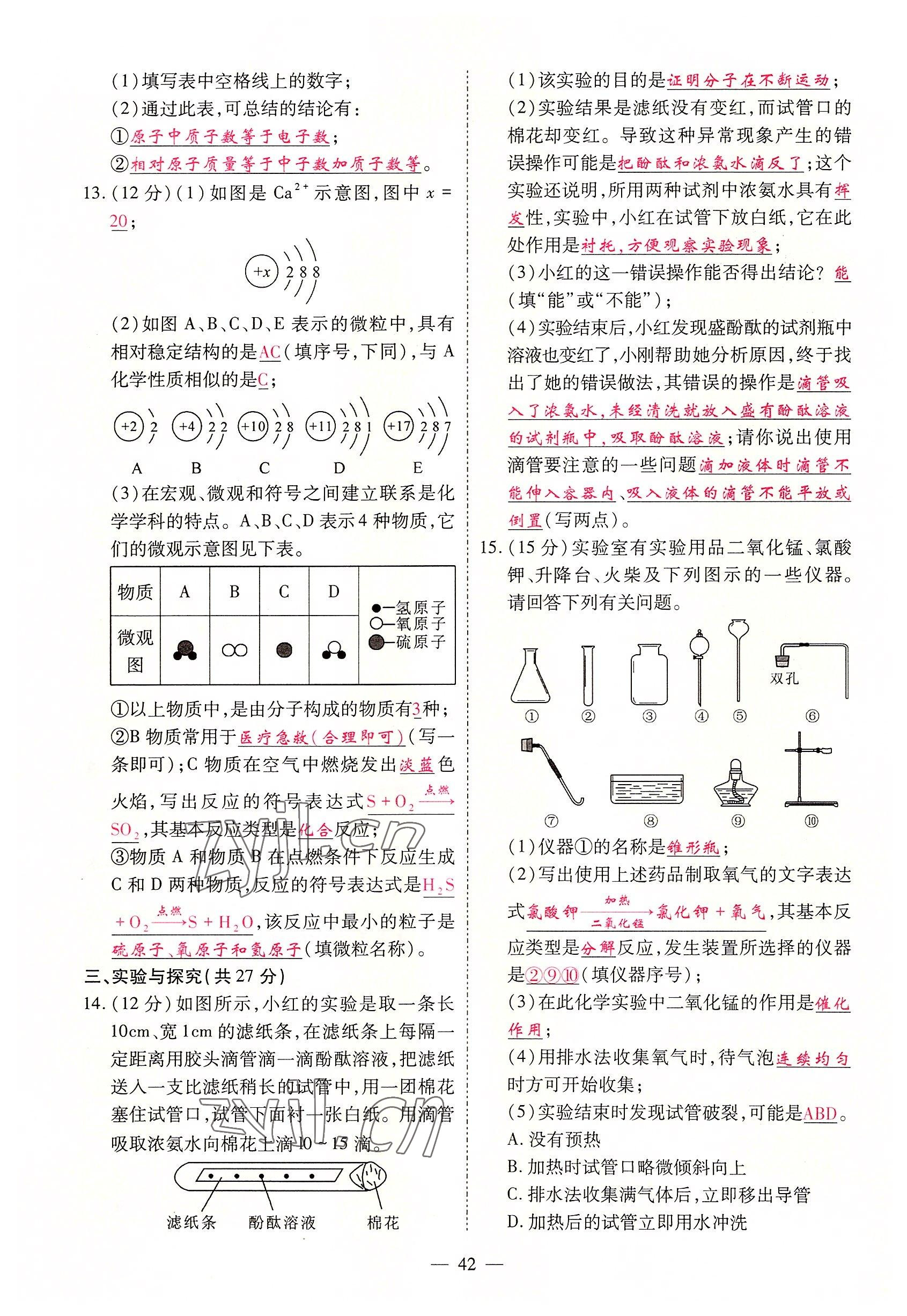 2022年優(yōu)課堂給力A加九年級化學(xué)全一冊人教版 參考答案第10頁