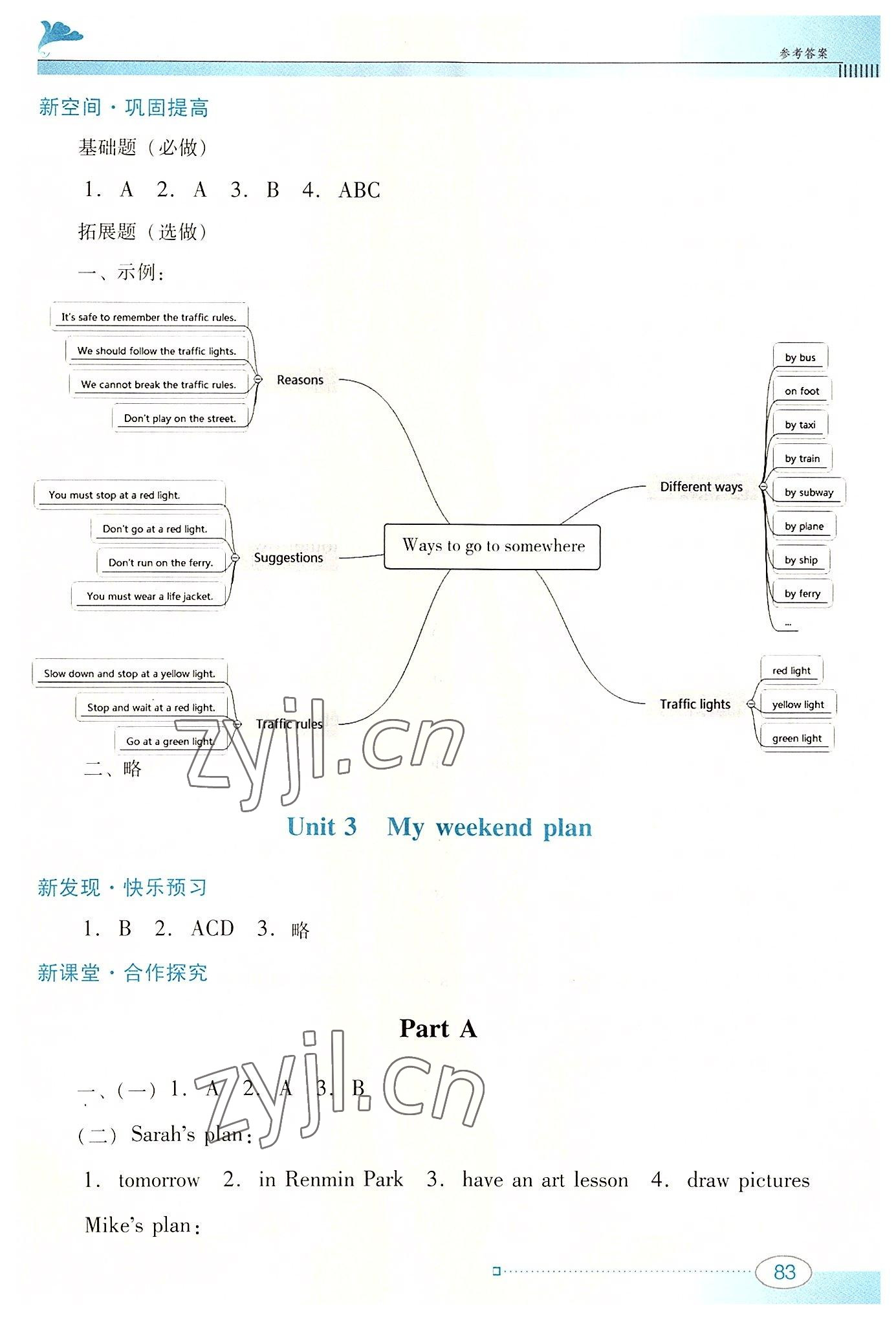 2022年南方新课堂金牌学案六年级英语上册人教版 第5页