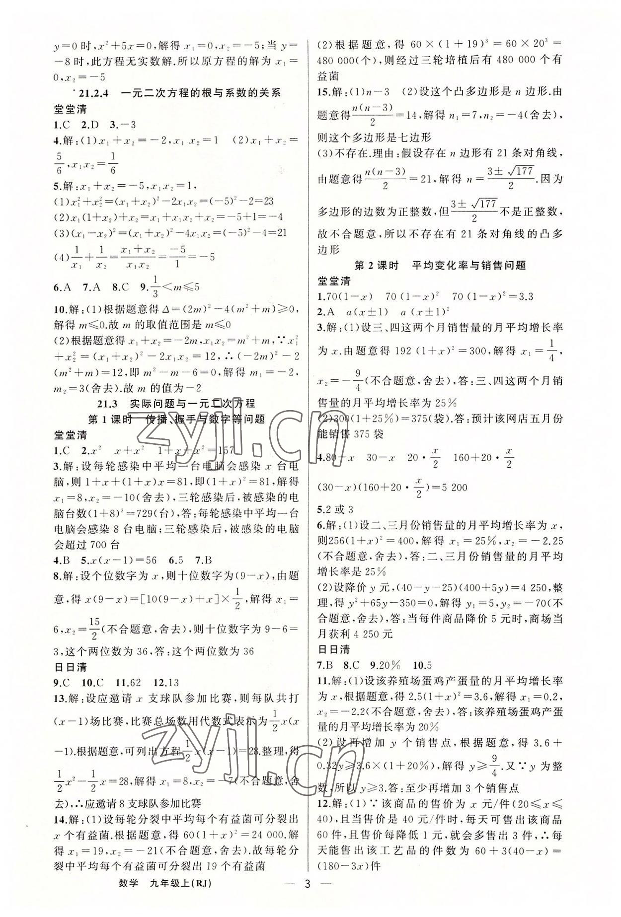 2022年四清导航九年级数学上册人教版河南专版 第3页