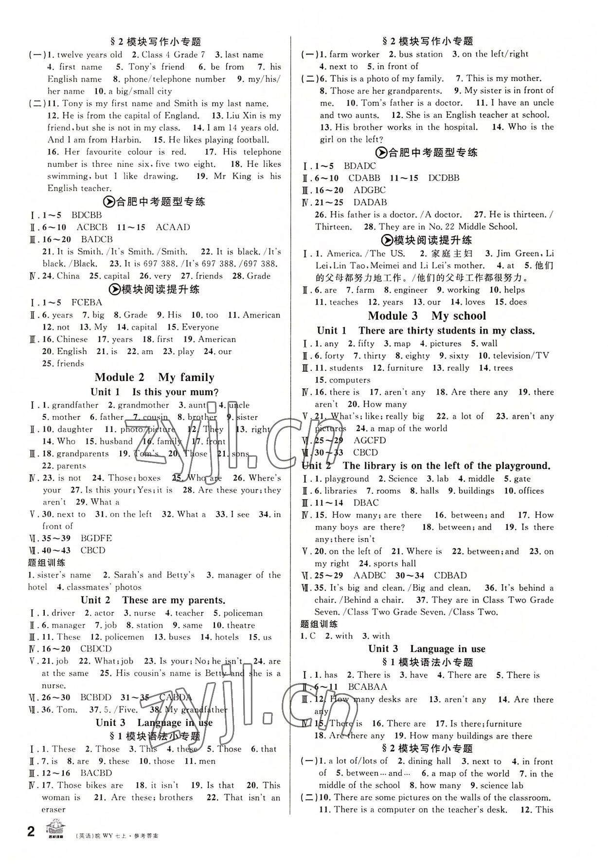 2022年名校課堂七年級英語上冊外研版合肥專版 第2頁