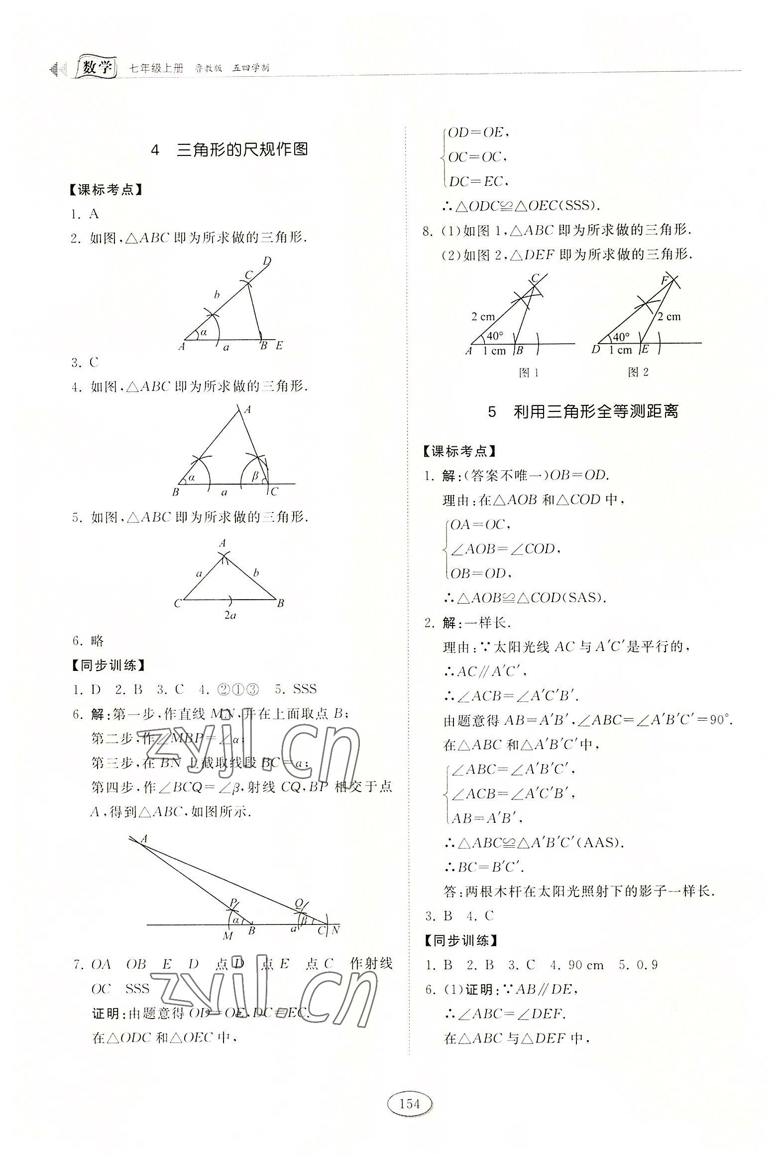 2022年初中同步练习册七年级数学上册鲁教版54制山东科学技术出版社 第4页