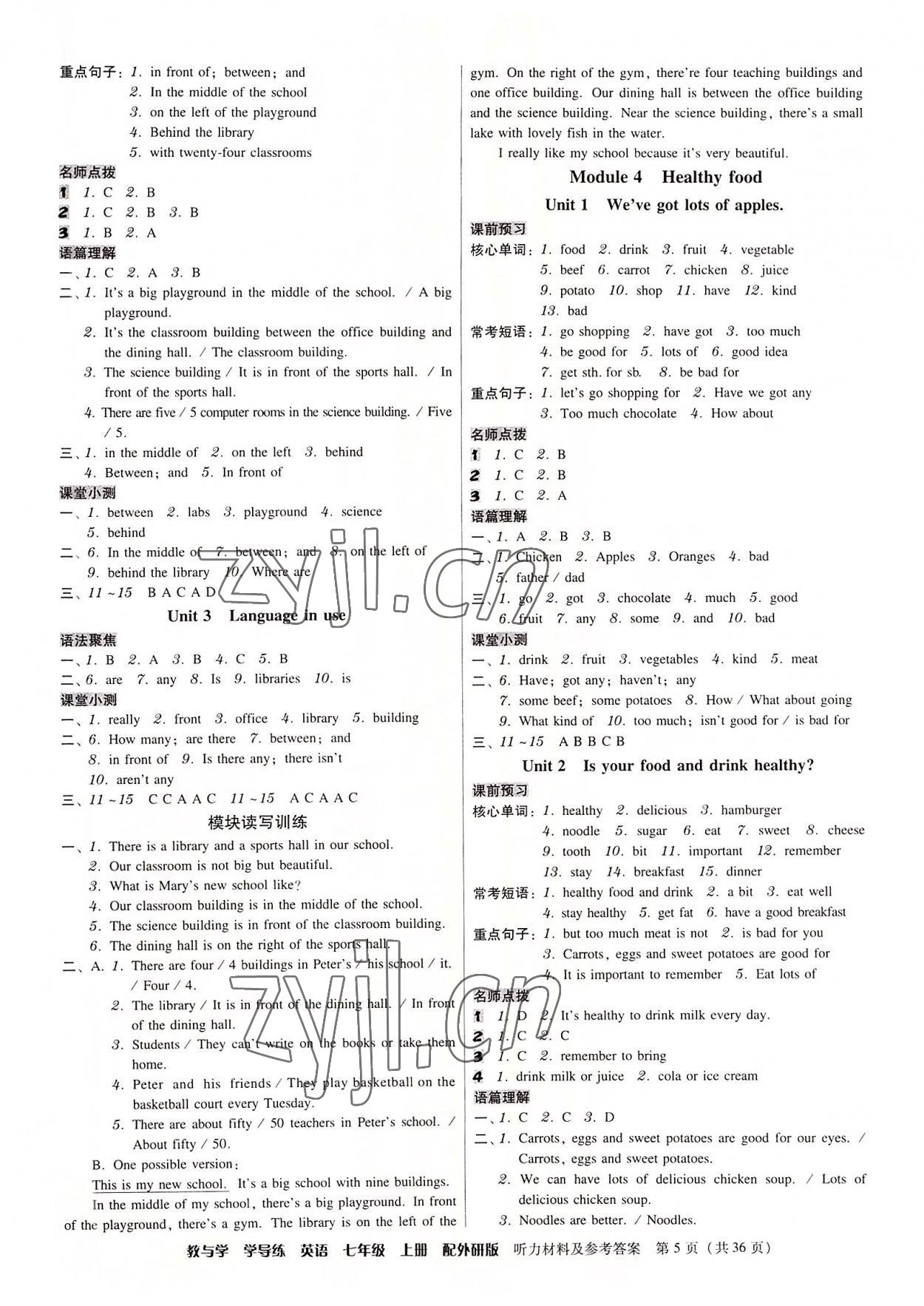 2022年教與學(xué)學(xué)導(dǎo)練七年級英語上冊外研版 第5頁