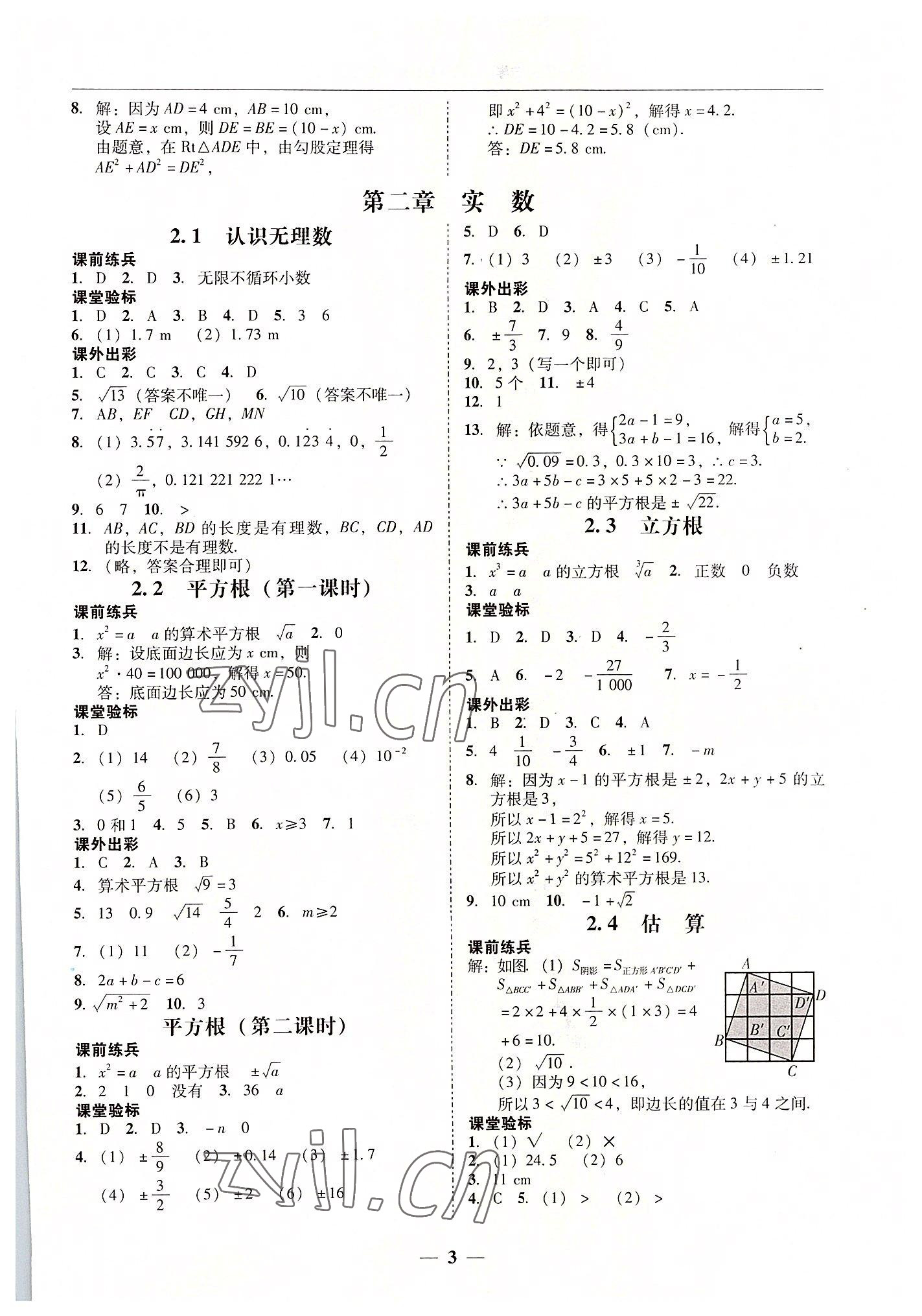 2022年南粤学典学考精练八年级数学上册北师大版 第3页