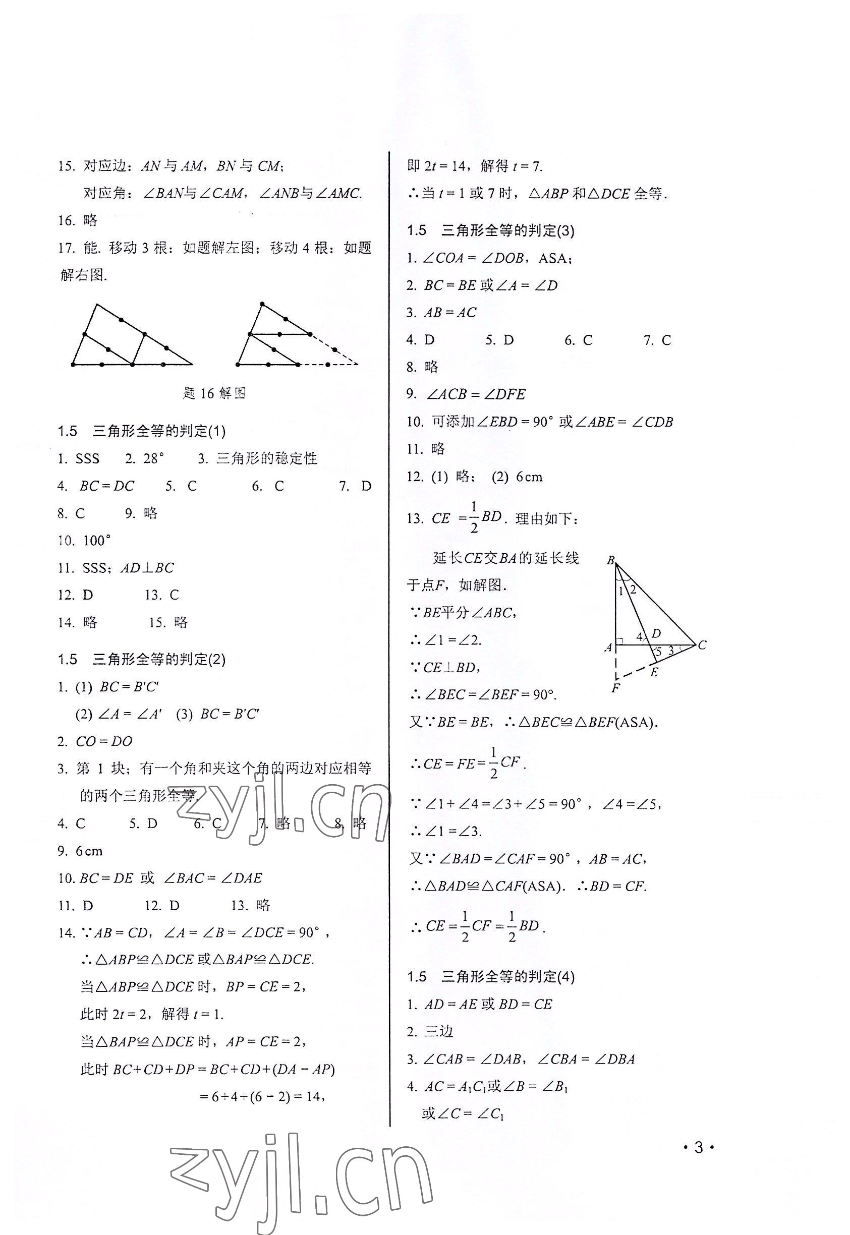 2022年轻负高效优质训练八年级数学上册浙教版 第3页