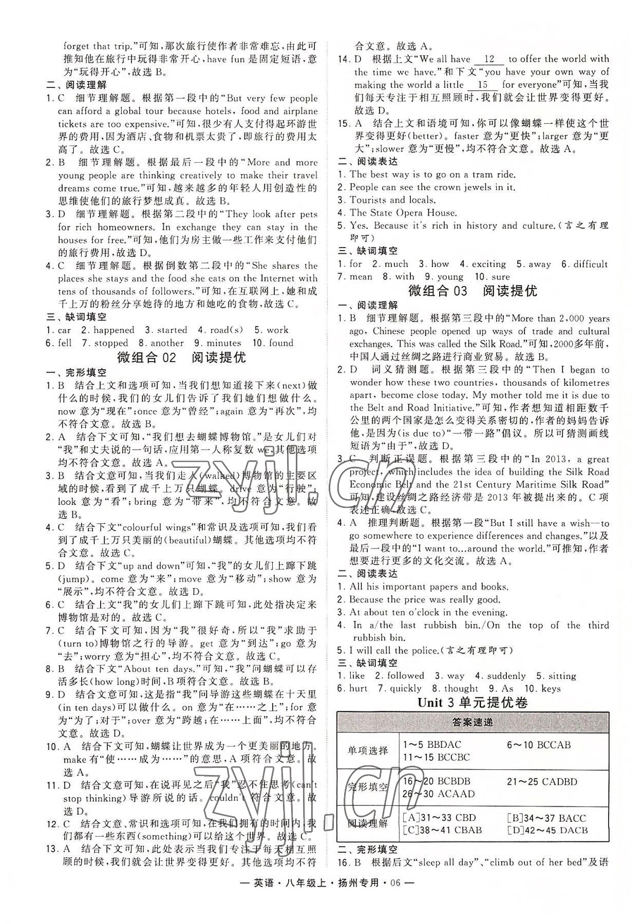 2022年學(xué)霸組合訓(xùn)練八年級英語上冊譯林版揚(yáng)州專用 第6頁