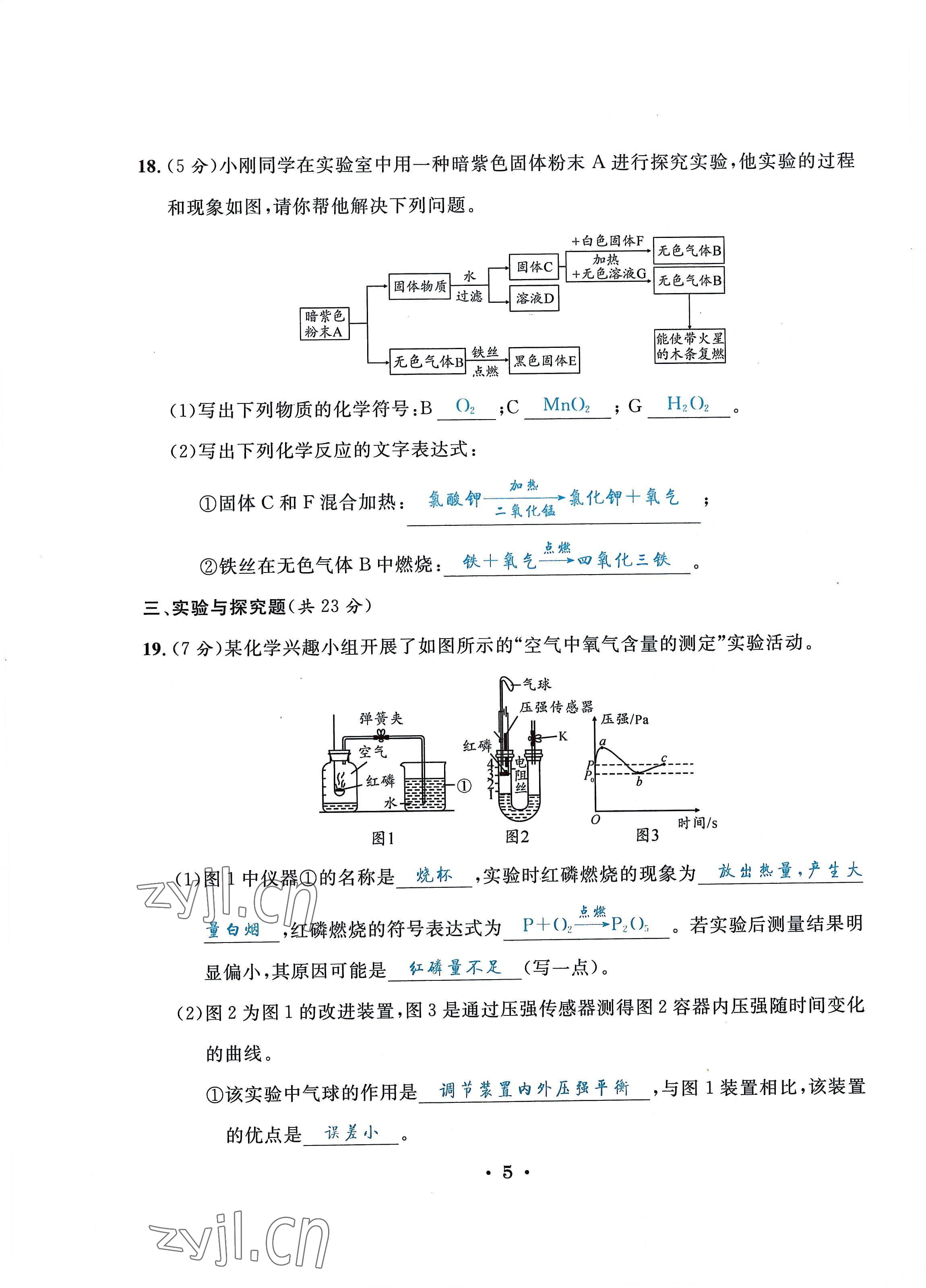 2022年蓉城学霸九年级化学上册人教版 第5页