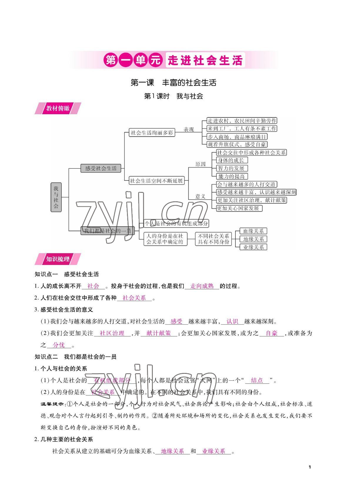 2022年我的作業(yè)八年級(jí)道德與法治上冊(cè)人教版 參考答案第5頁(yè)