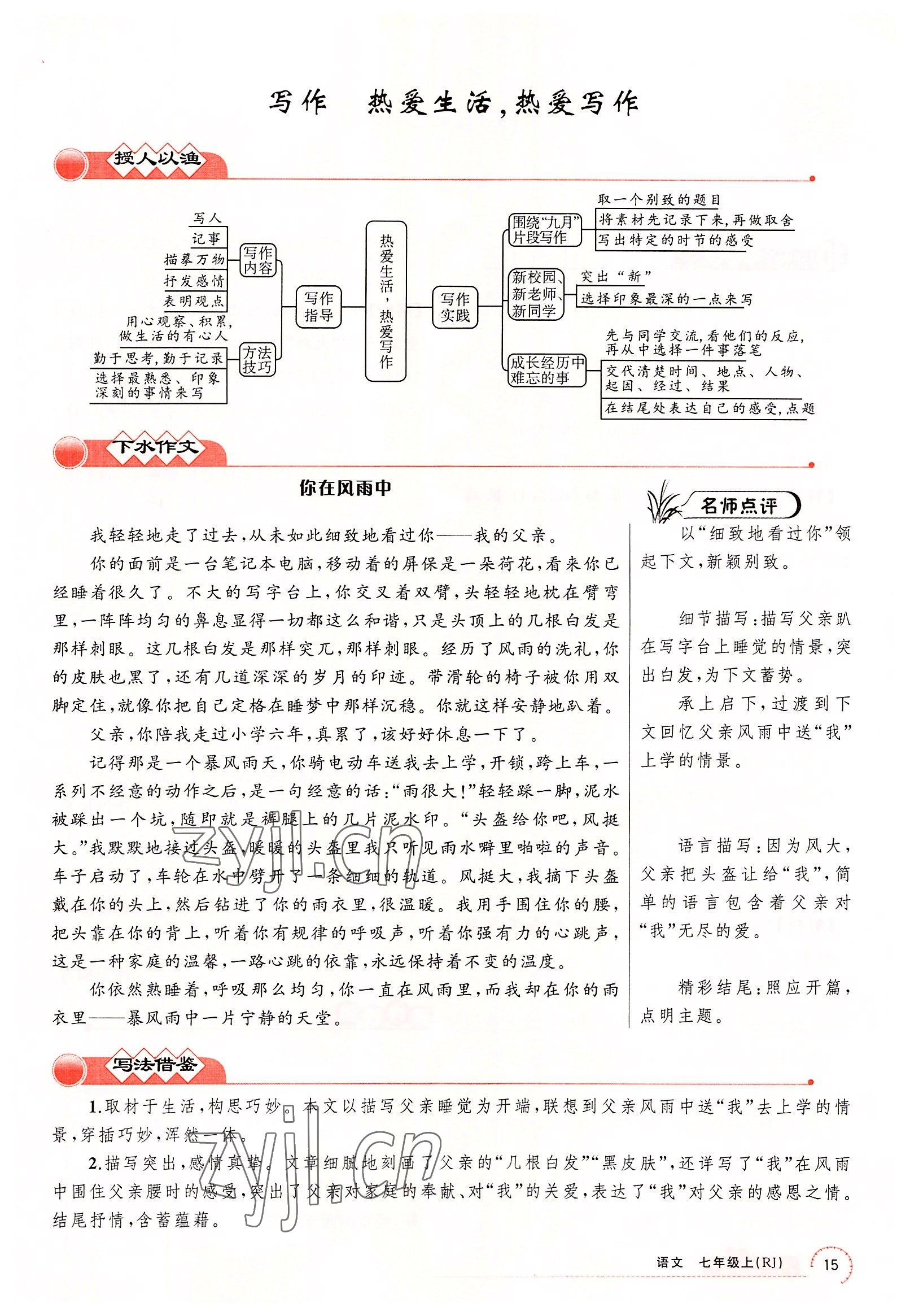 2022年四清導(dǎo)航七年級(jí)語(yǔ)文上冊(cè)人教版黃岡專版 參考答案第61頁(yè)