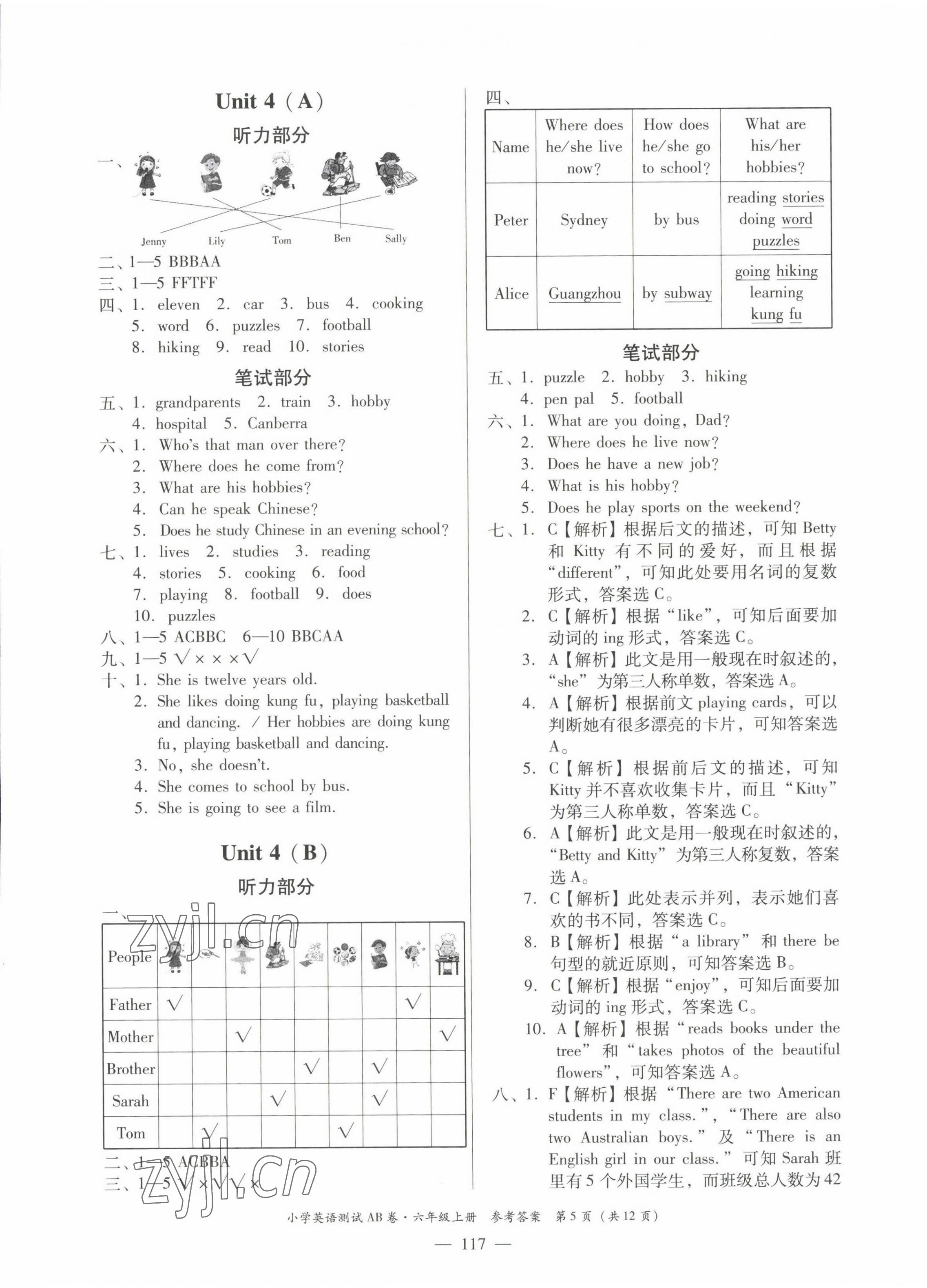 2022年小学英语测试AB卷六年级英语上册人教版佛山专版 第5页