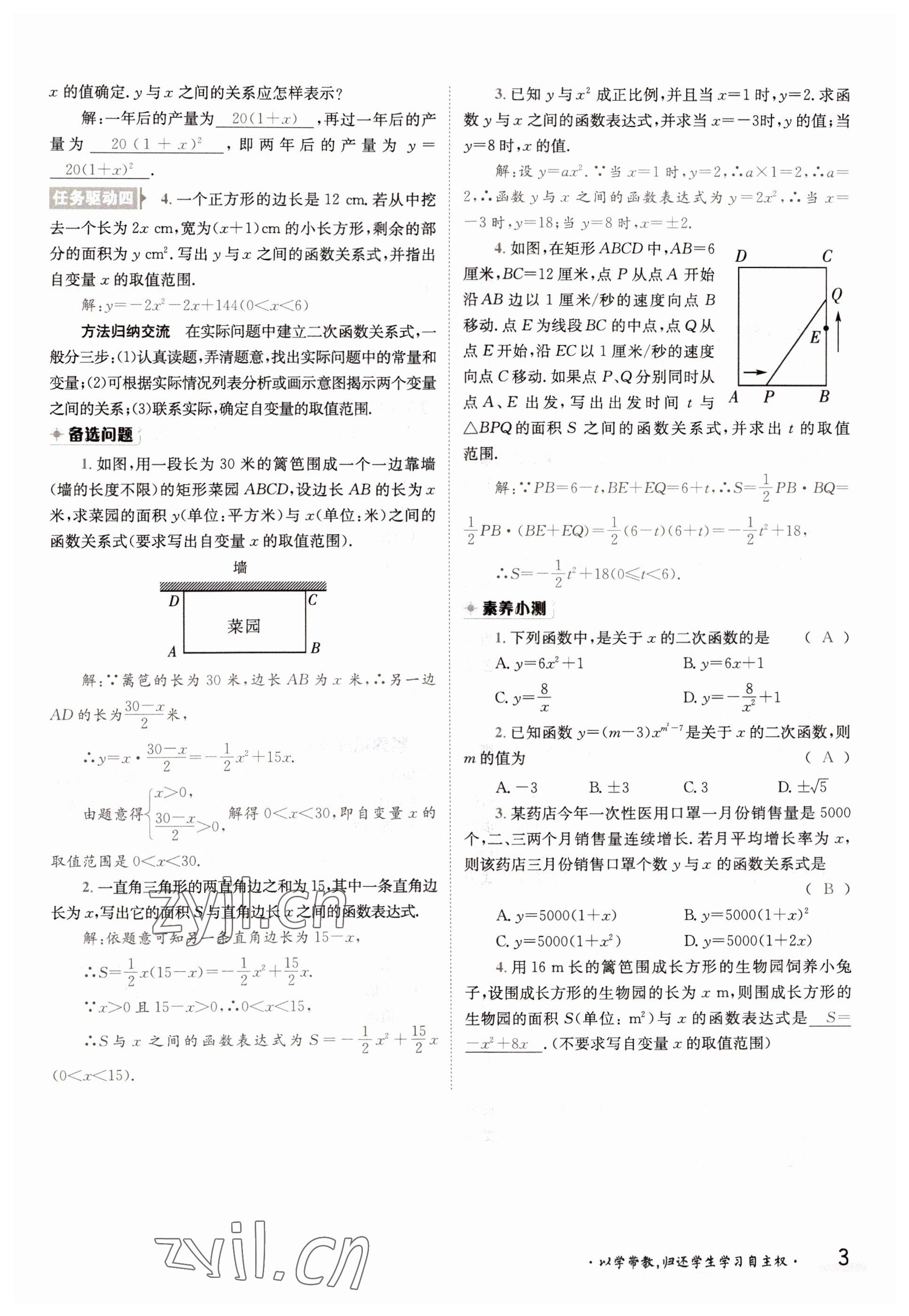 2022年金太陽導(dǎo)學(xué)案九年級數(shù)學(xué)全一冊滬科版 參考答案第3頁