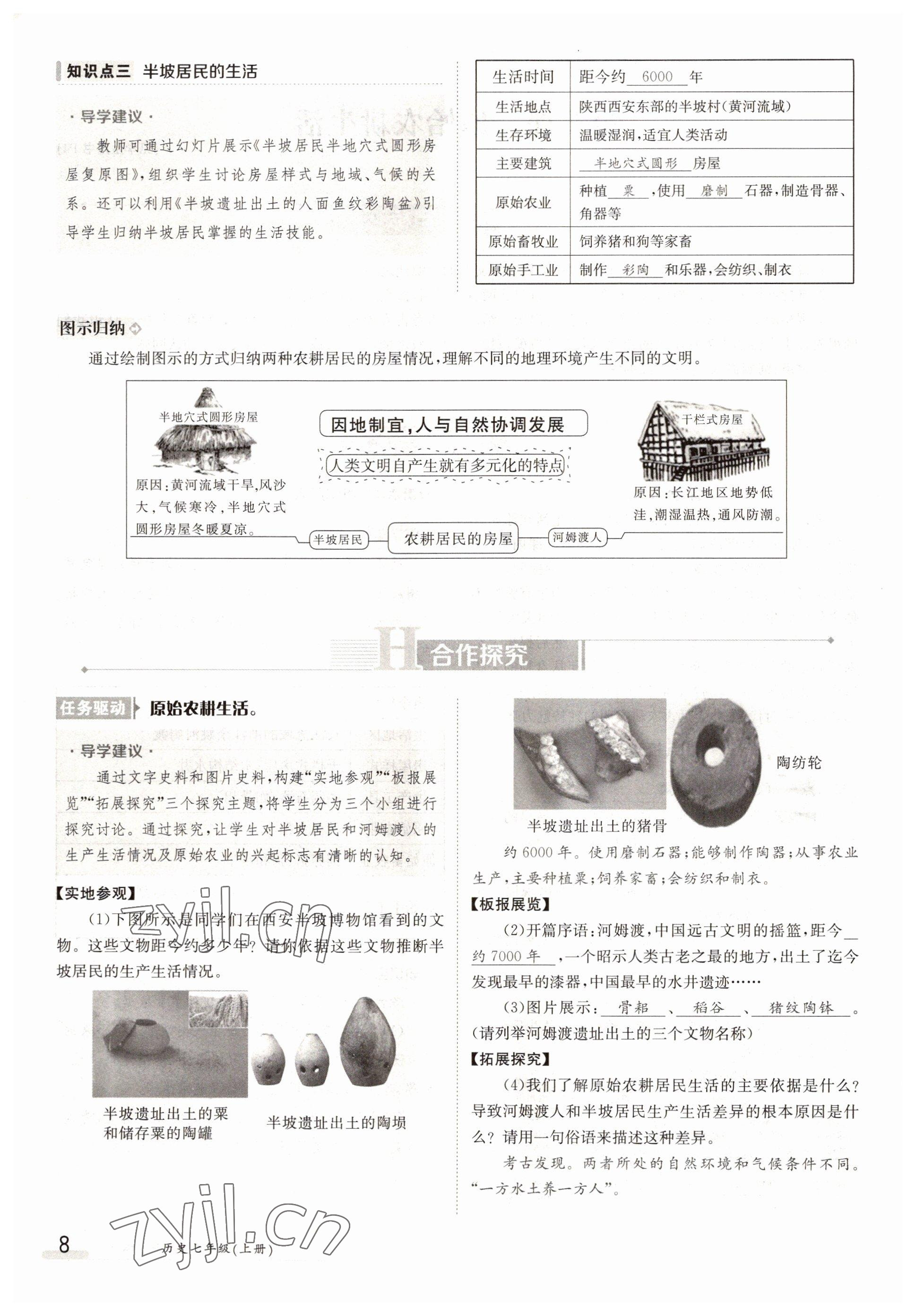 2022年金太陽導學案七年級歷史上冊人教版 參考答案第8頁