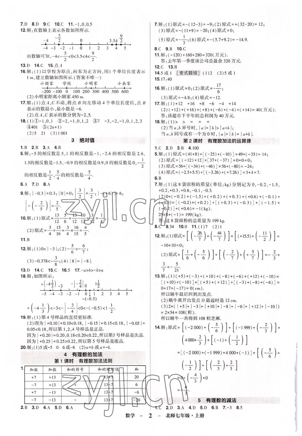 2022年?duì)钤刹怕穭?chuàng)優(yōu)作業(yè)七年級(jí)數(shù)學(xué)上冊(cè)北師大版六盤水專版 第2頁(yè)