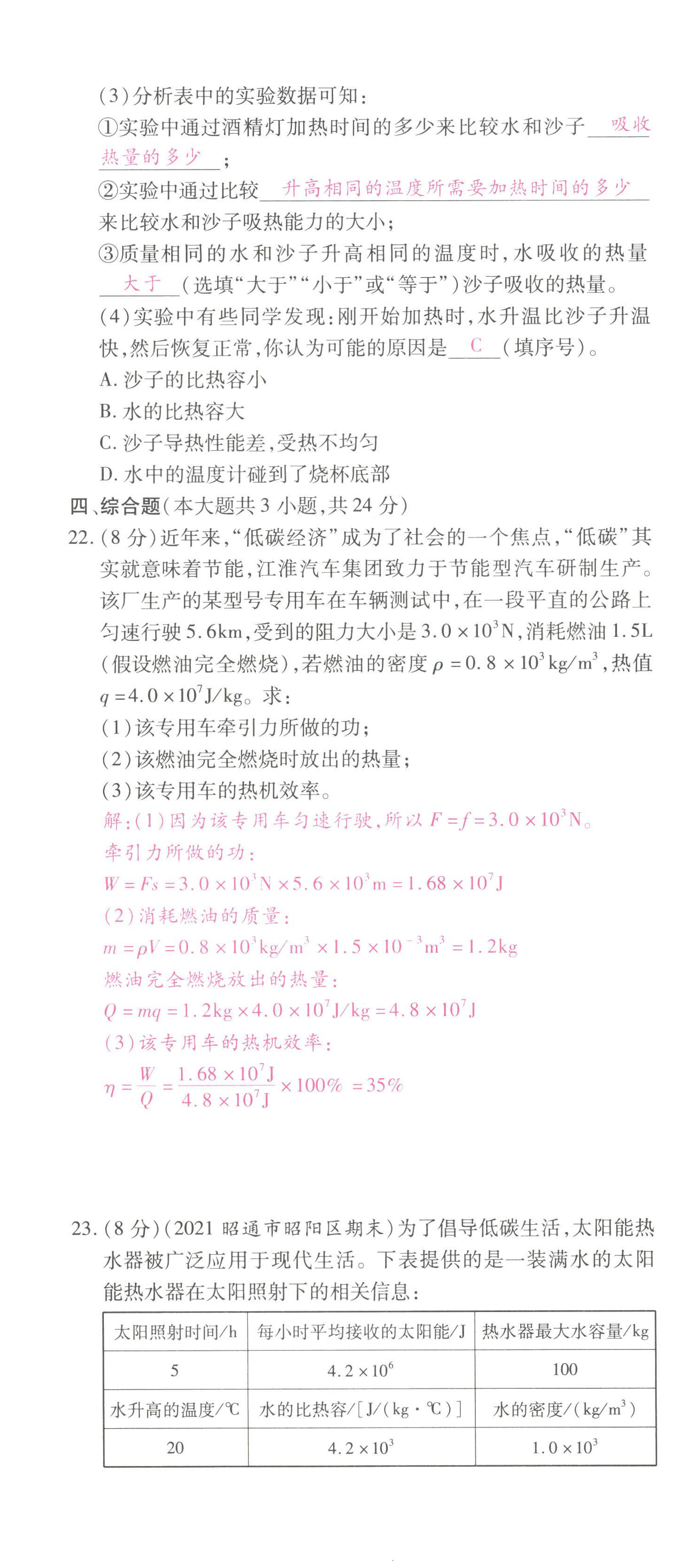 2022年本土攻略九年級(jí)物理全一冊(cè)滬科版 參考答案第28頁(yè)