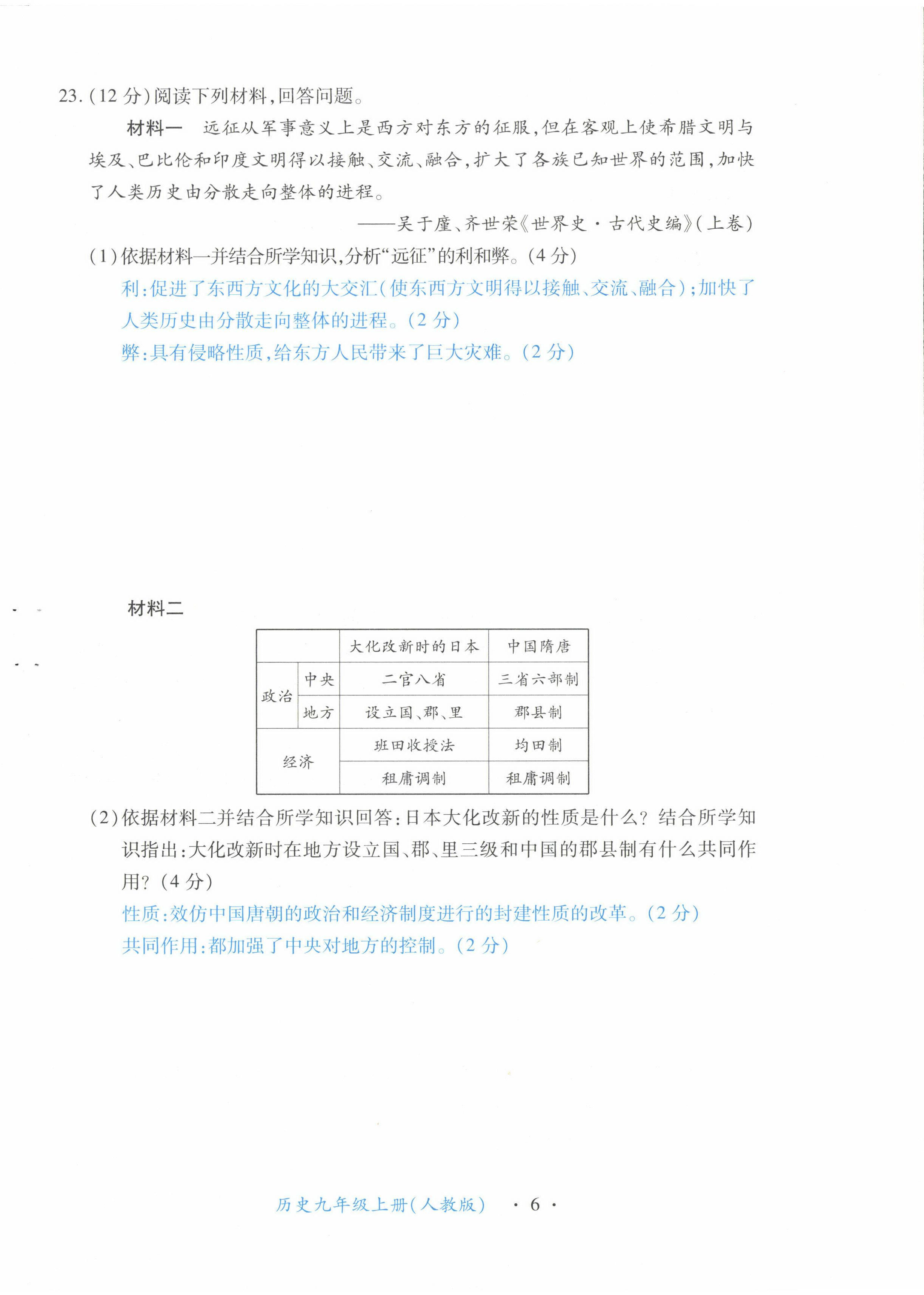 2022年一課一練創(chuàng)新練習(xí)九年級歷史上冊人教版 第6頁