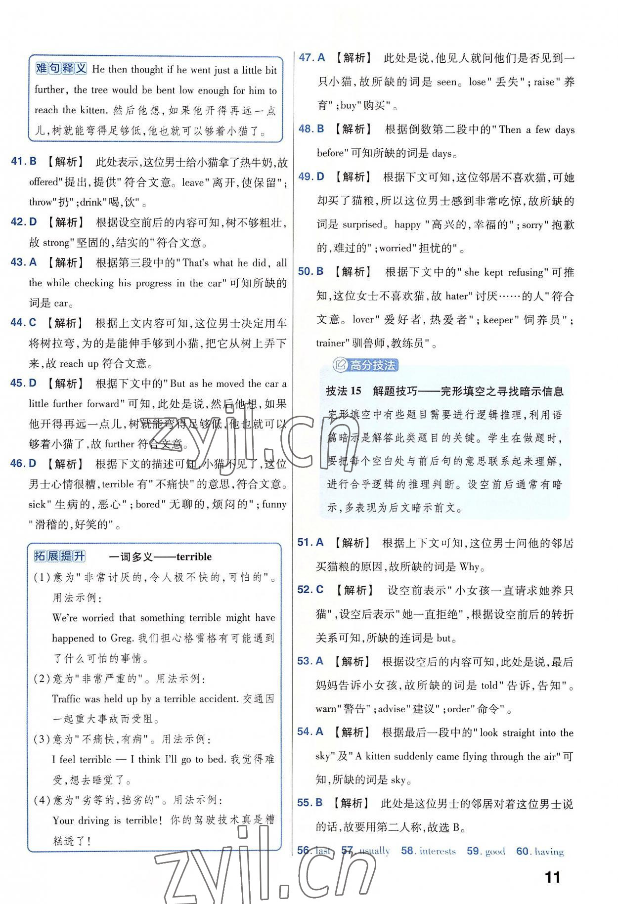 2023年金考卷45套汇编英语河南专版 参考答案第11页