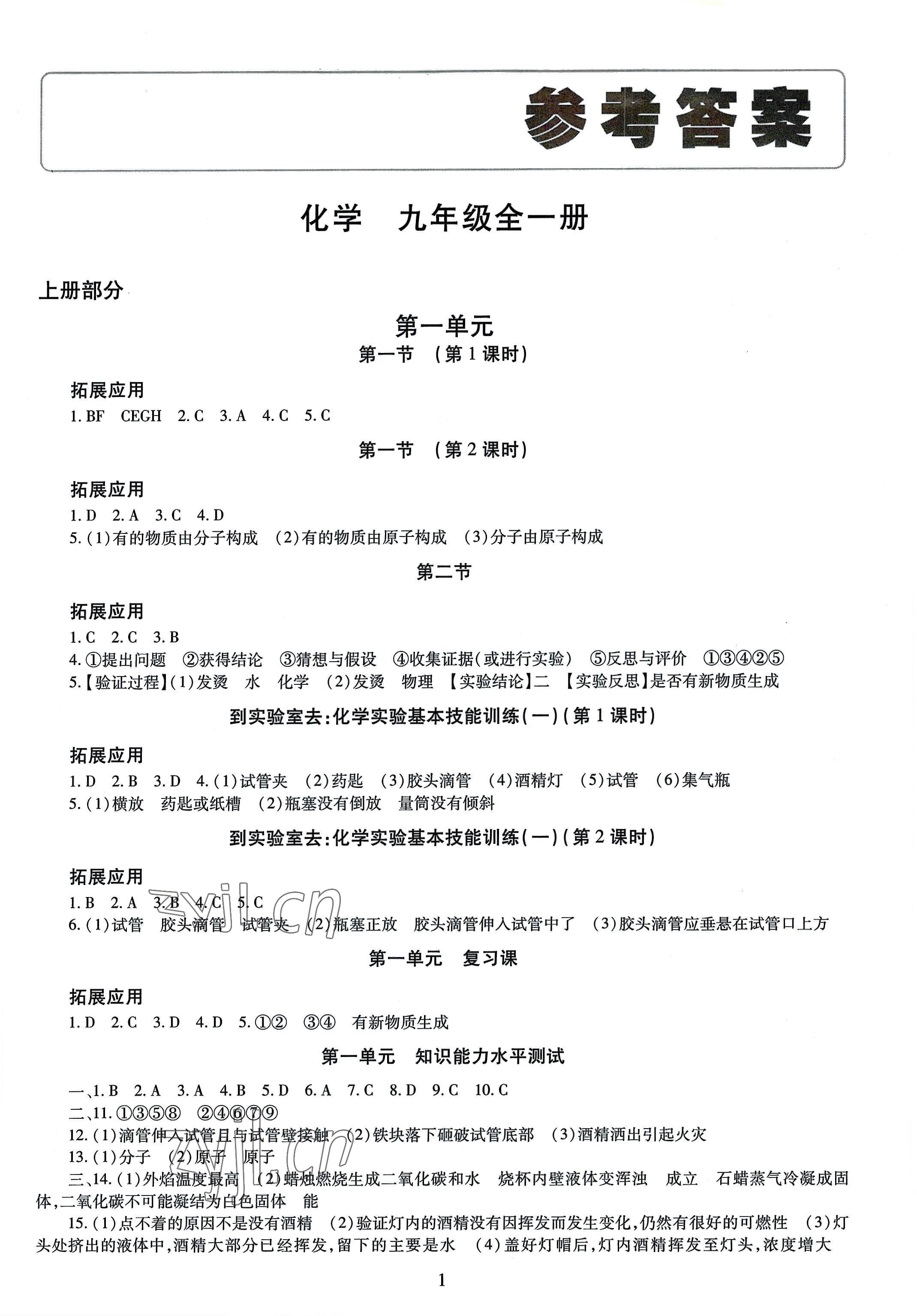 2022年智慧學(xué)習(xí)導(dǎo)學(xué)練九年級(jí)化學(xué)全一冊(cè)人教版 第1頁