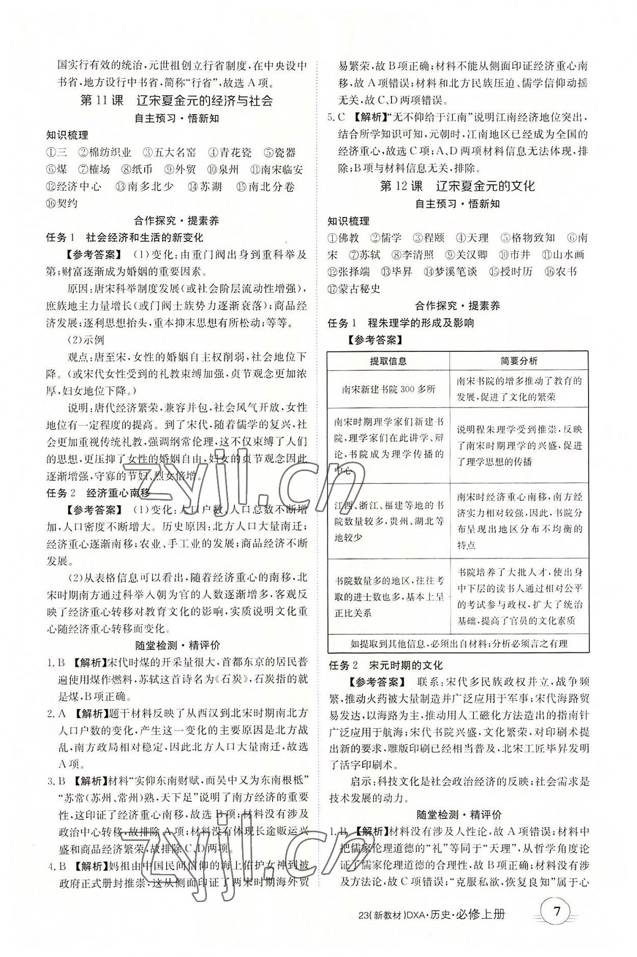 2022年金太阳导学案历史必修上册人教版 第7页