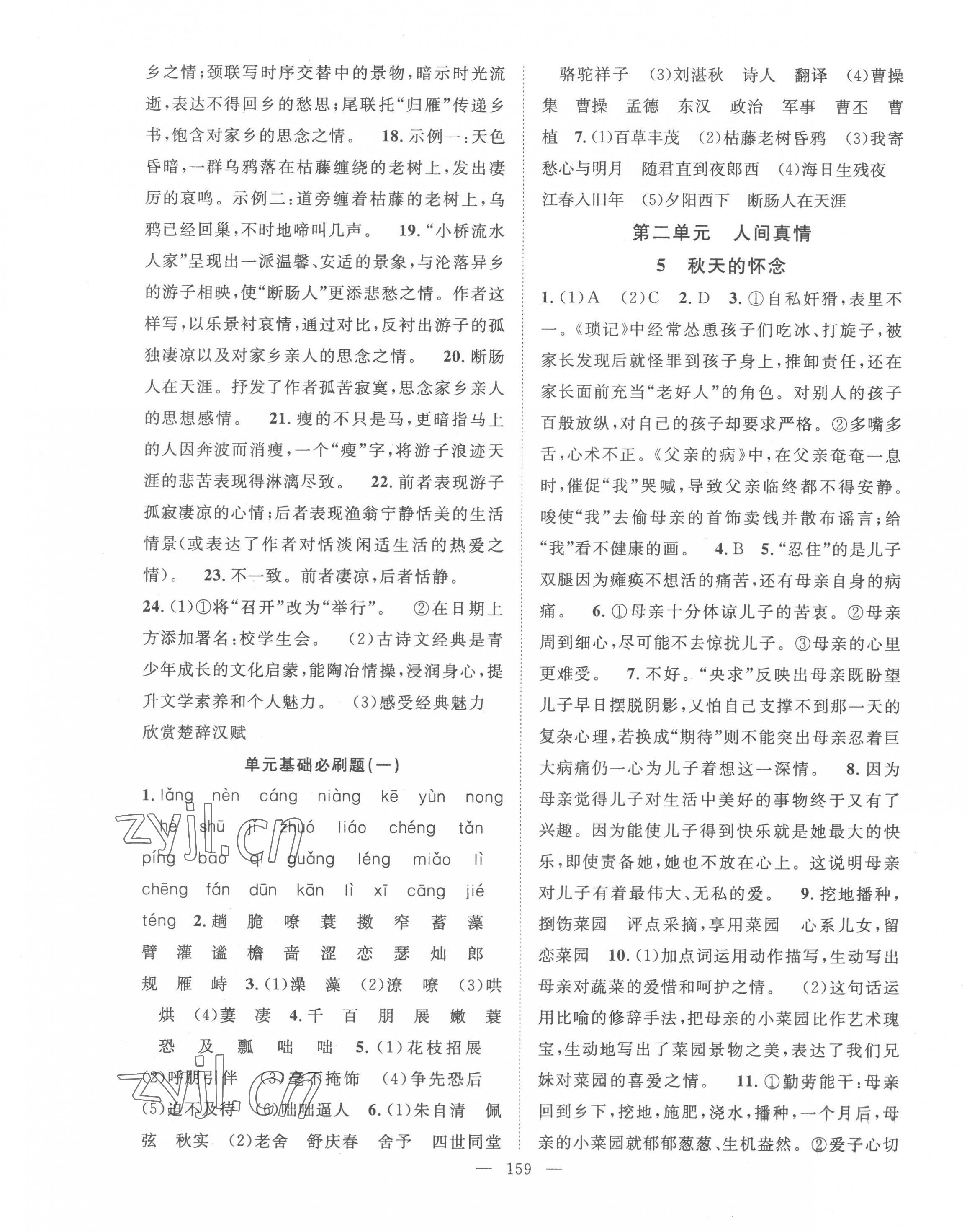2022年名师学案七年级语文上册人教版河南专版 第3页