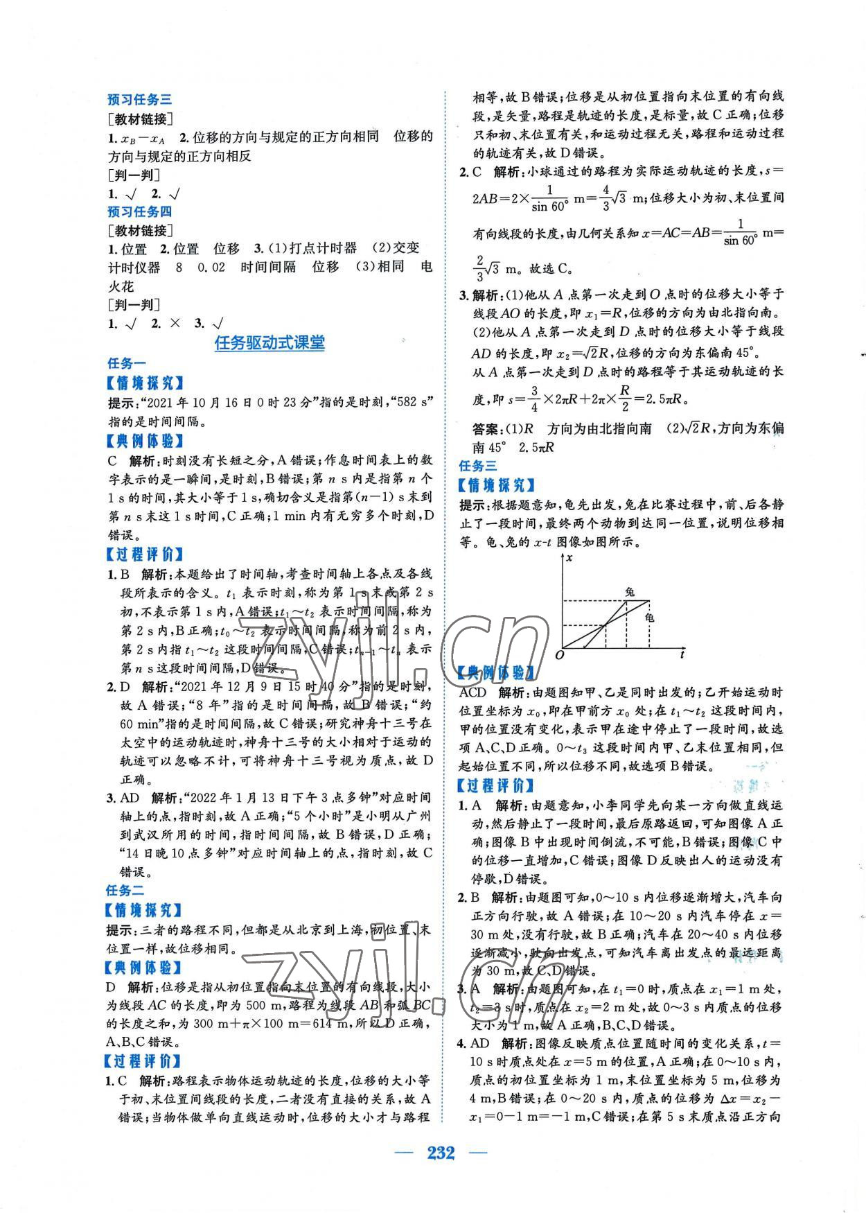 2022年新编高中同步作业物理必修第一册人教版 参考答案第2页