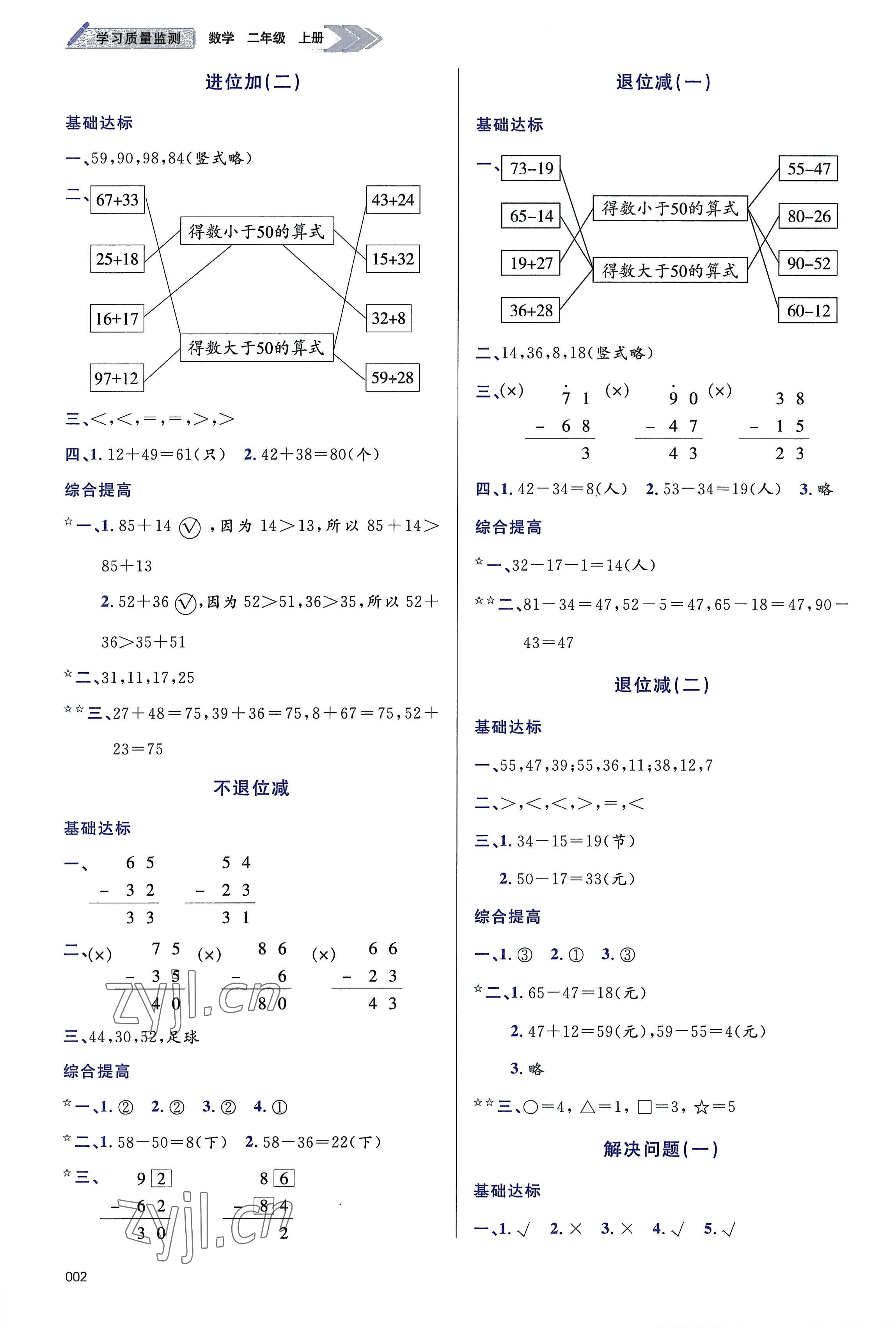 2022年學(xué)習(xí)質(zhì)量監(jiān)測(cè)二年級(jí)數(shù)學(xué)上冊(cè)人教版 第2頁(yè)