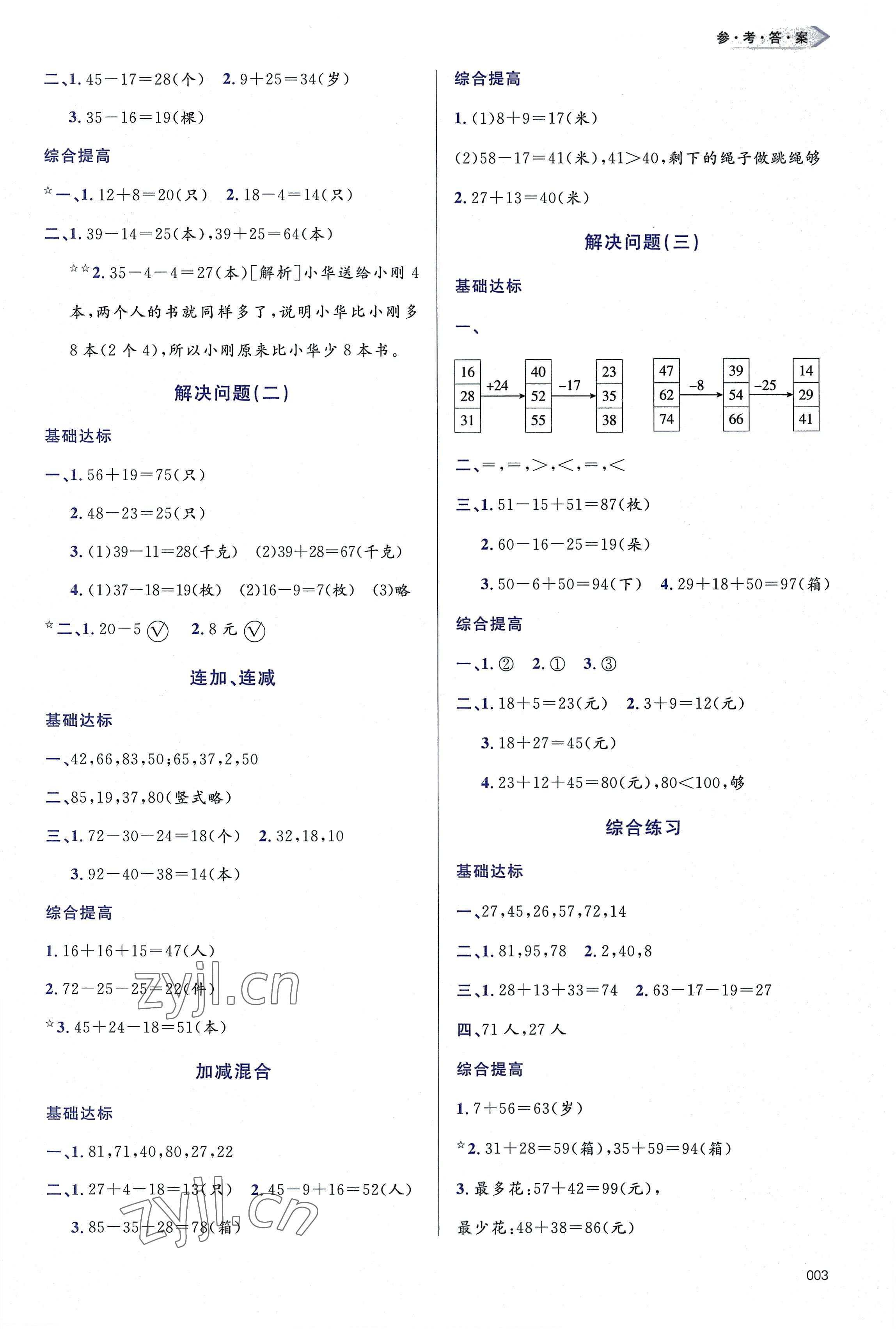 2022年學(xué)習(xí)質(zhì)量監(jiān)測二年級(jí)數(shù)學(xué)上冊人教版 第3頁