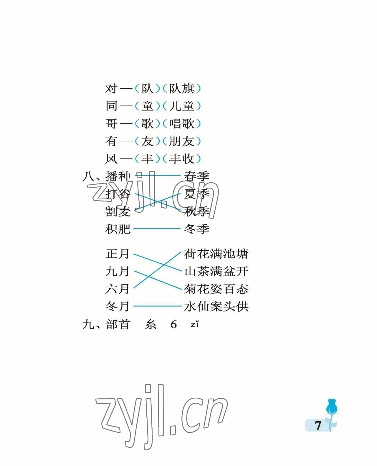 2022年行知天下二年級(jí)語文上冊(cè)人教版 參考答案第7頁