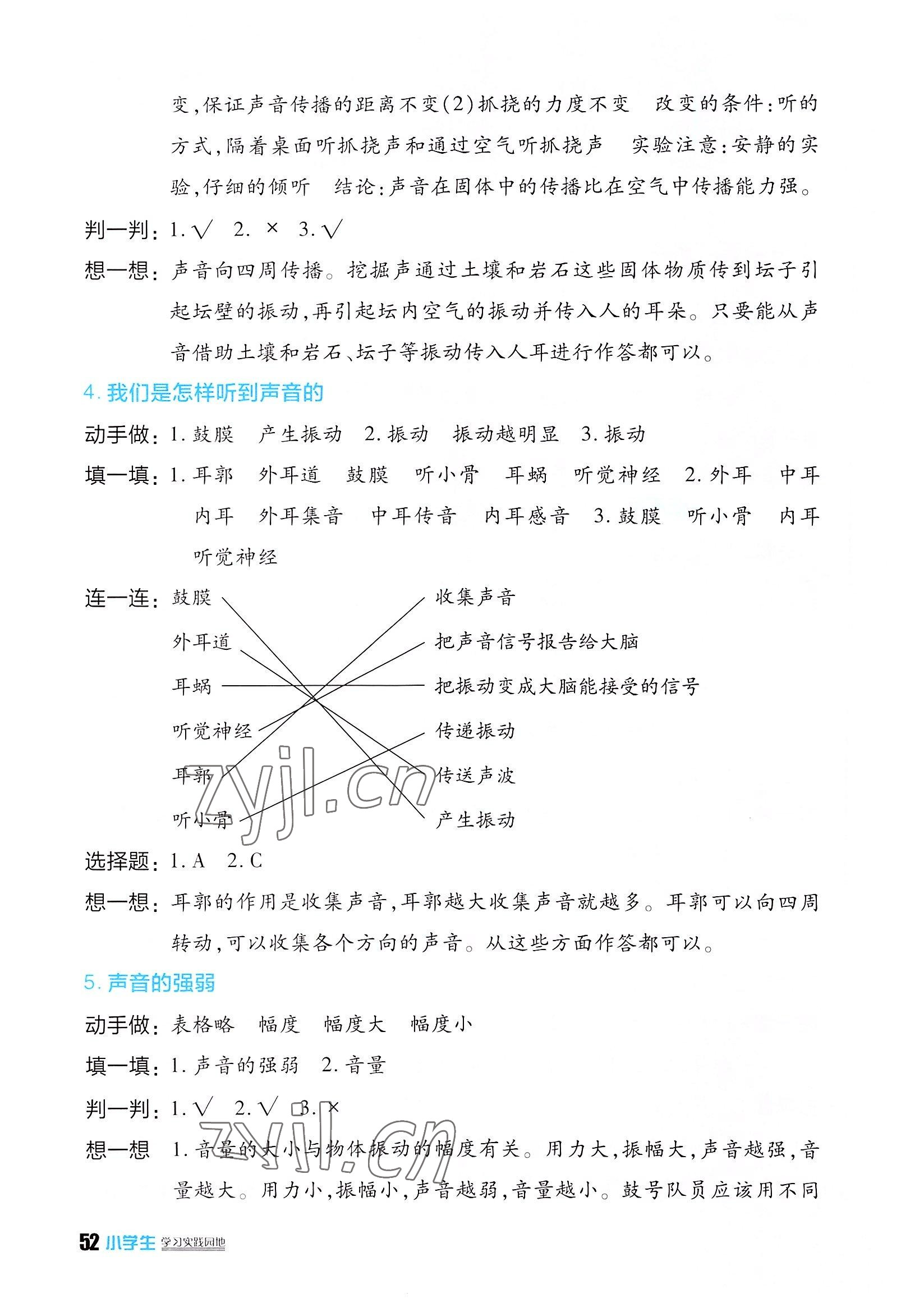 2022年學(xué)習(xí)實(shí)踐園地四年級科學(xué)上冊教科版 參考答案第2頁