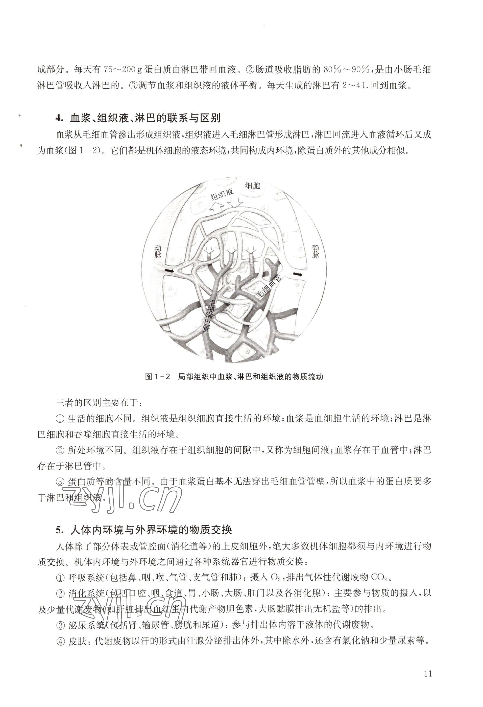 2022年教材课本高中生物选择性必修1沪教版 参考答案第11页