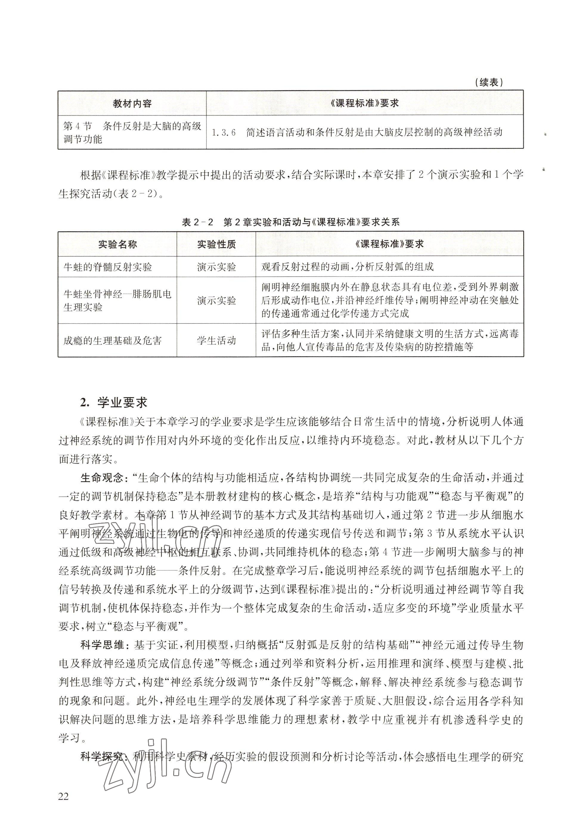 2022年教材课本高中生物选择性必修1沪教版 参考答案第22页