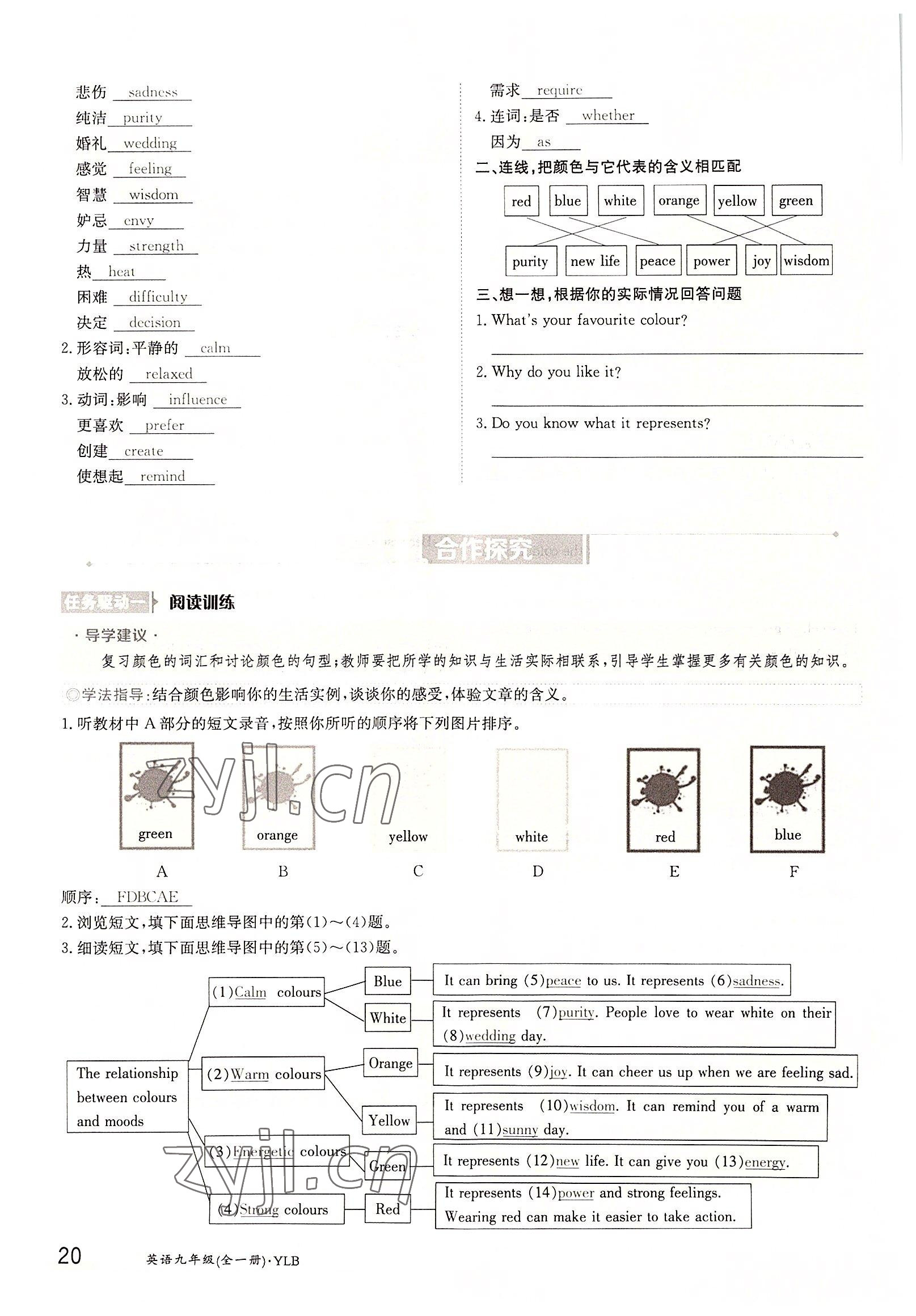 2022年金太陽導(dǎo)學(xué)案九年級英語全一冊譯林版 參考答案第20頁