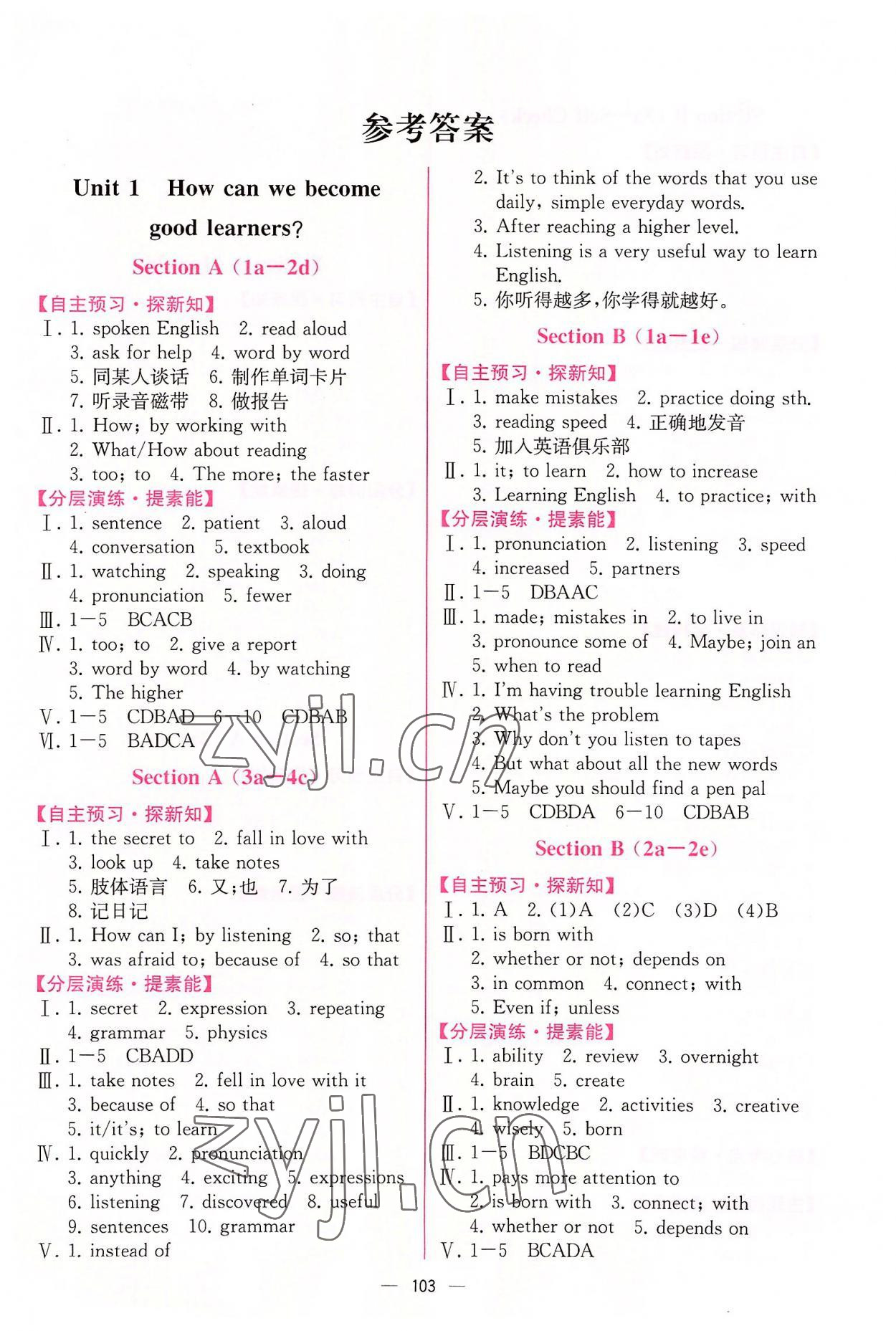 2022年同步導(dǎo)學(xué)案課時(shí)練九年級英語全一冊人教版河南專版 第1頁