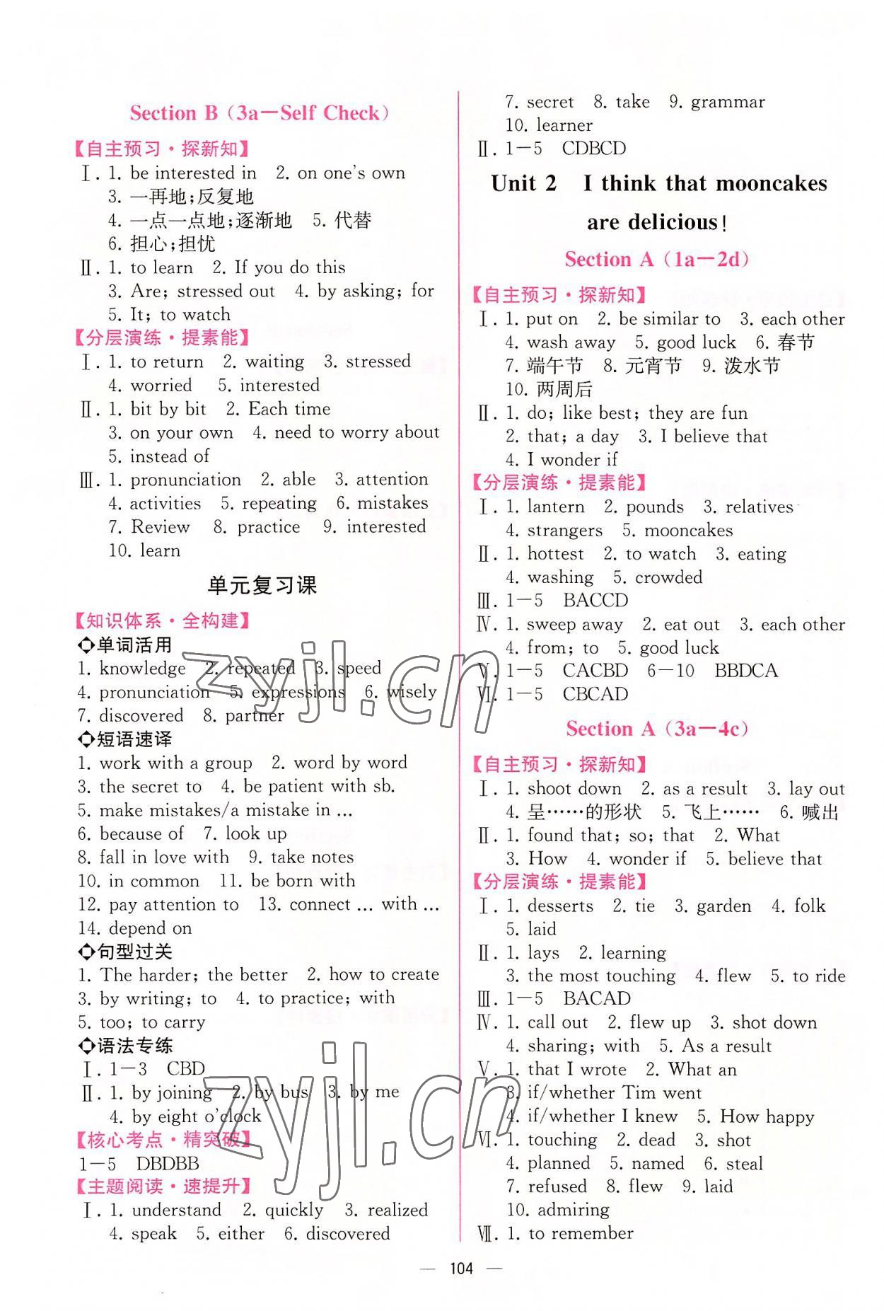 2022年同步導(dǎo)學(xué)案課時(shí)練九年級(jí)英語全一冊(cè)人教版河南專版 第2頁