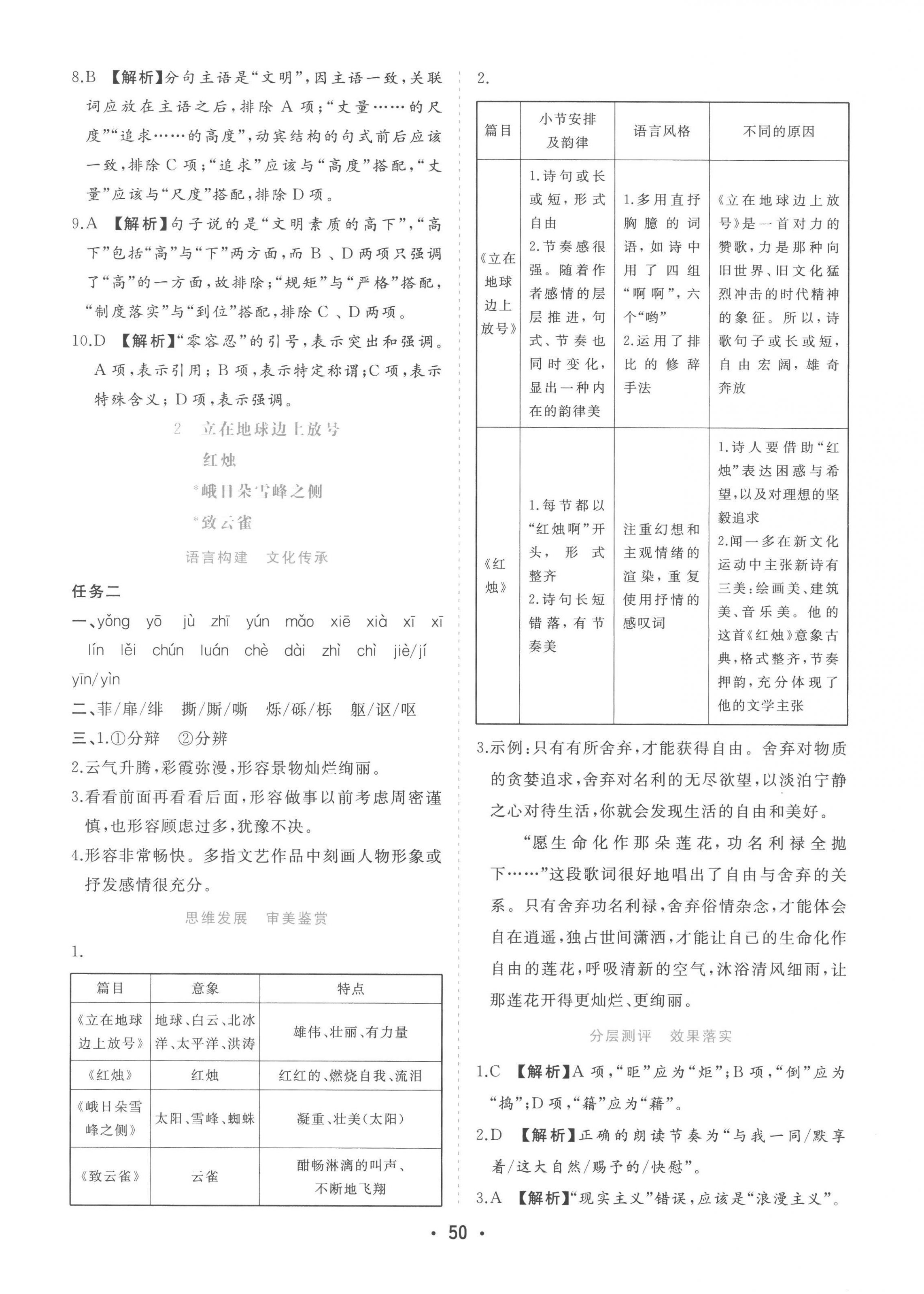 2022年金版学案高中同步辅导与检测高中语文必修上册人教版 第2页