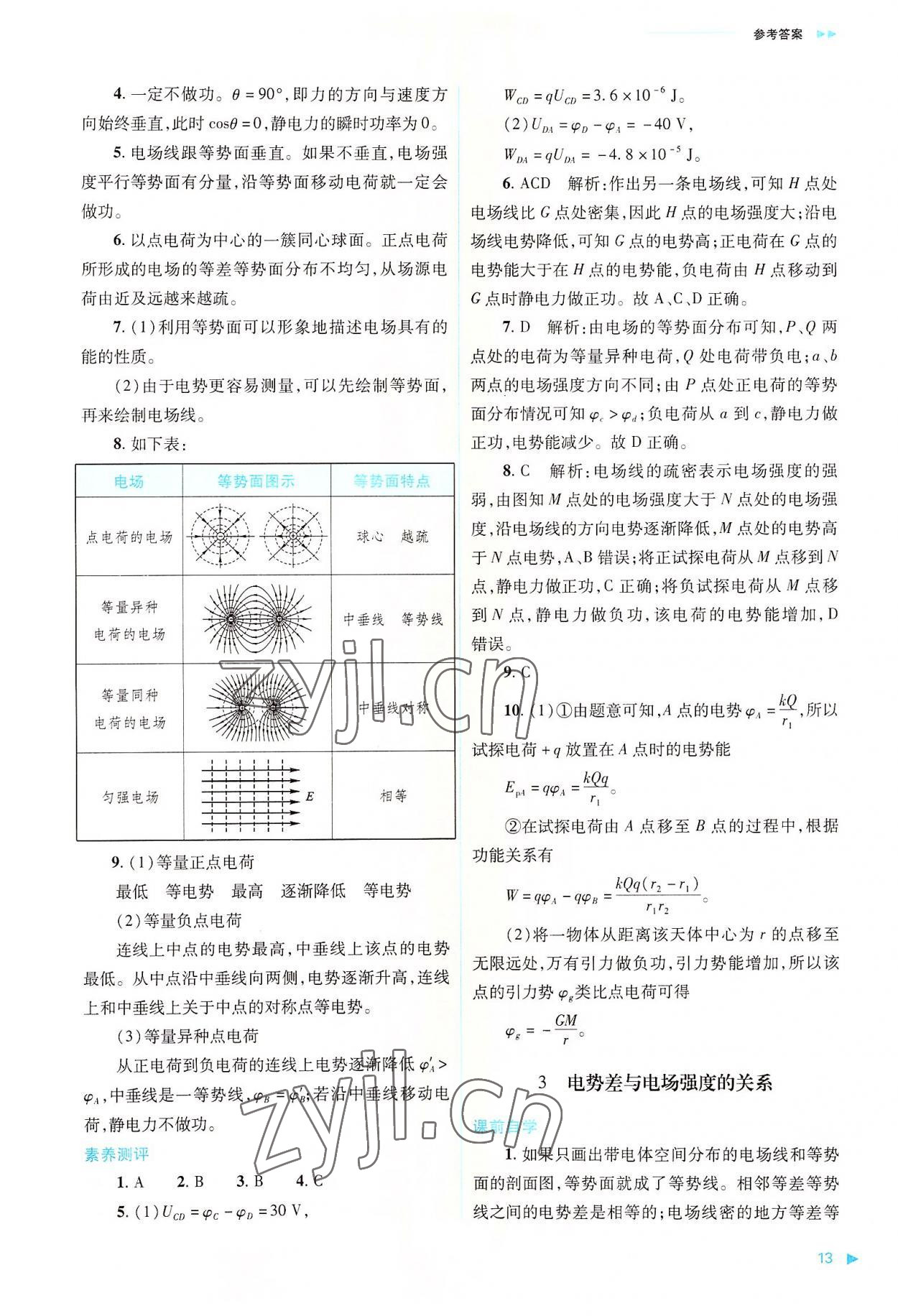 2022年普通高中新課程同步練習(xí)冊(cè)高中物理必修第三冊(cè)人教版 第13頁(yè)